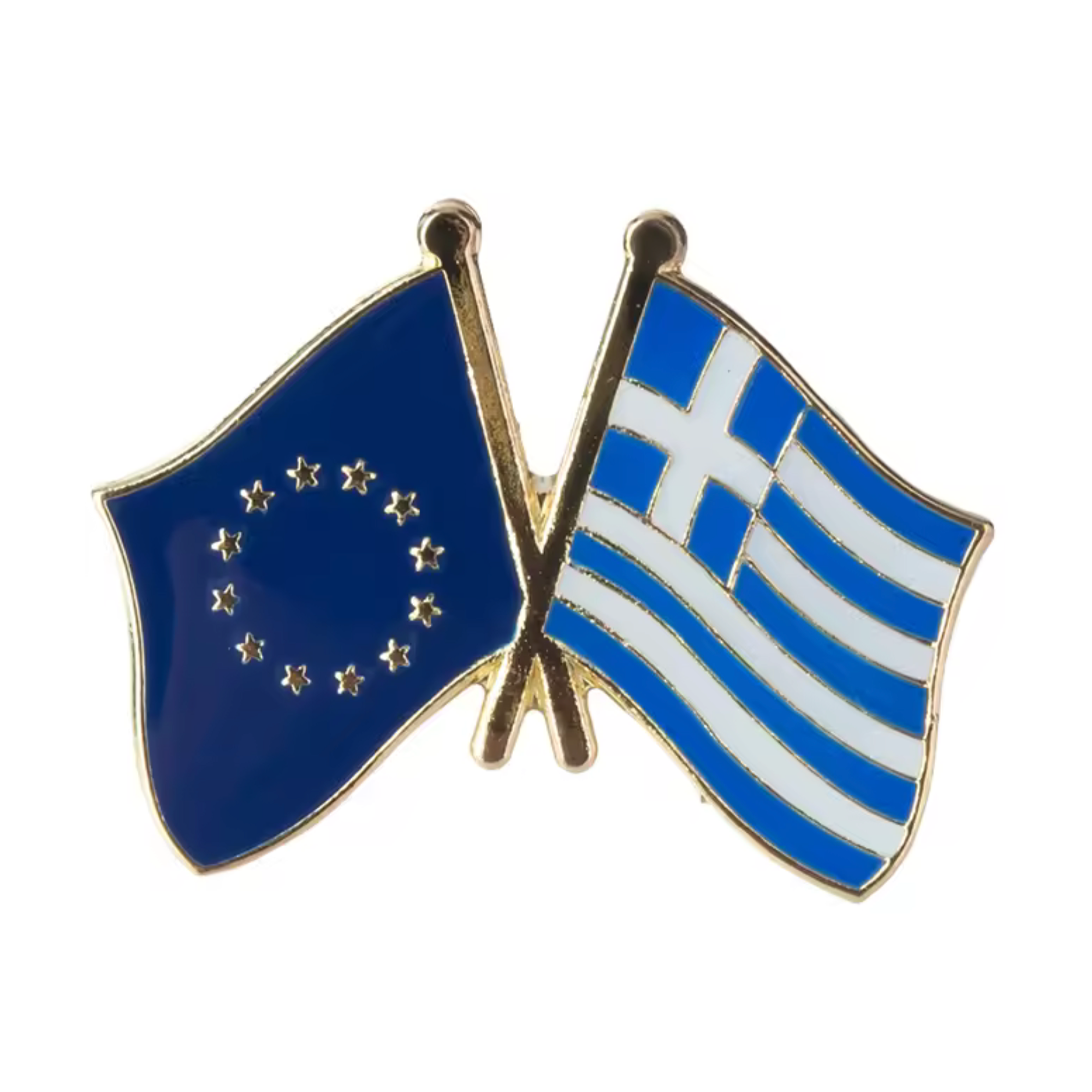 European Union & Greece Friendship Pin Badge