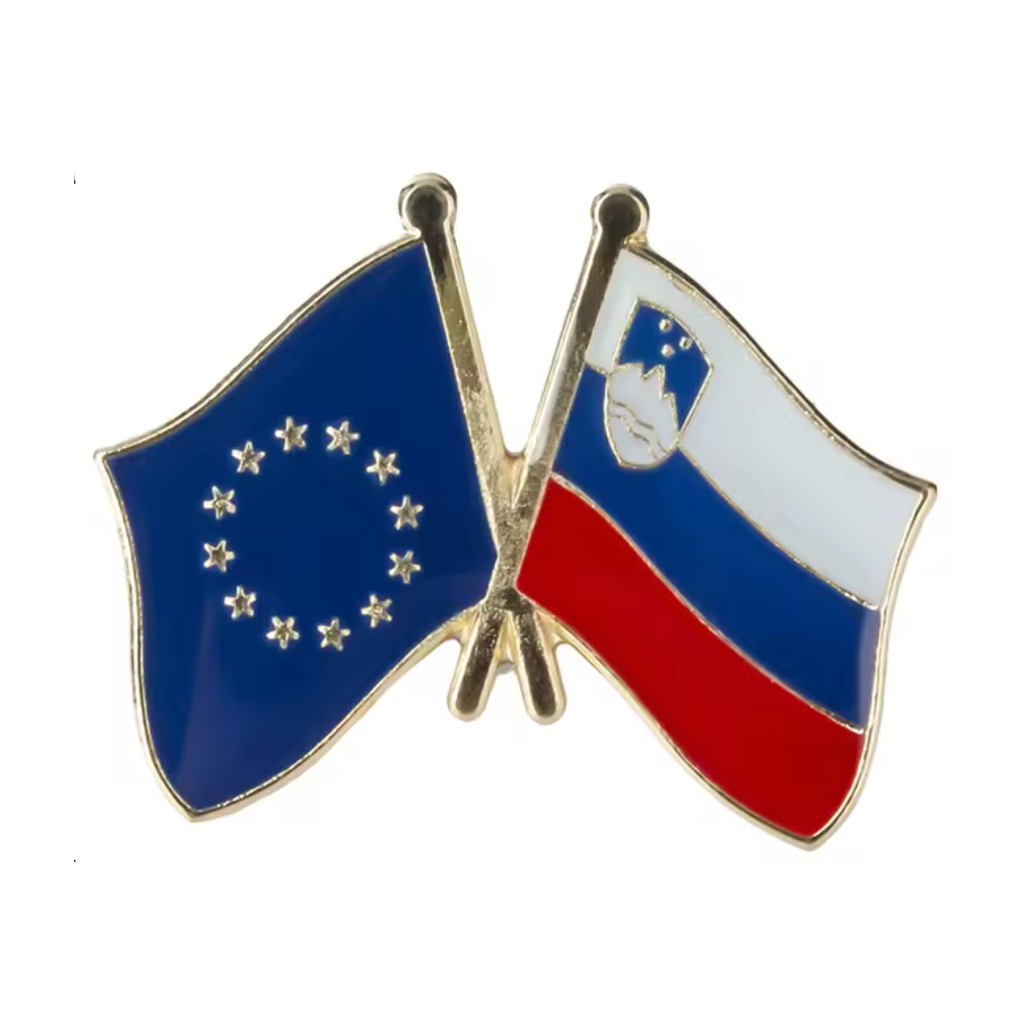 European Union & Slovenia Friendship Pin Badge