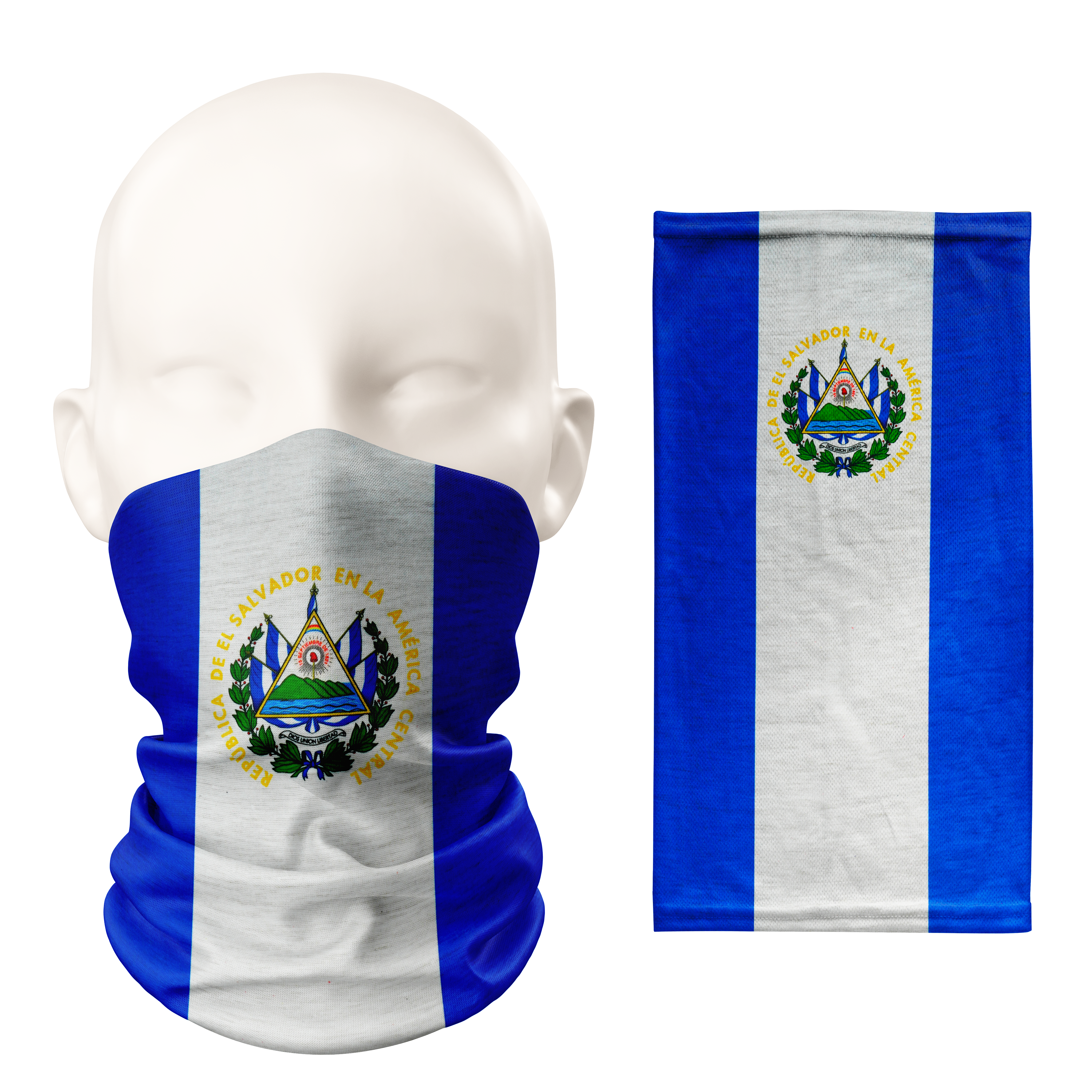 El Salvador Flag Snood – Breathable Mask Neck Gaiter Face Covering