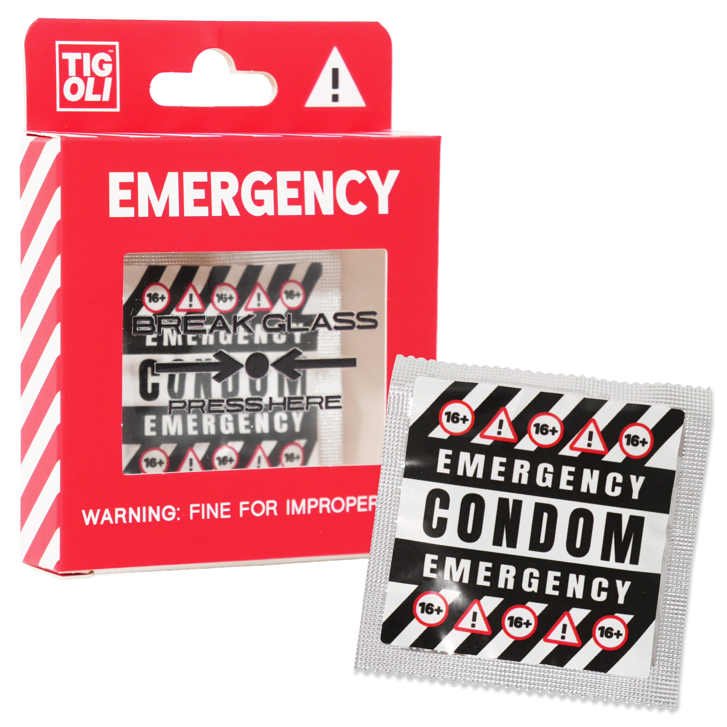 Emergency Condom in Gift Box – Funny Novelty Gag Gift, Break Glass in Case of Emergency
