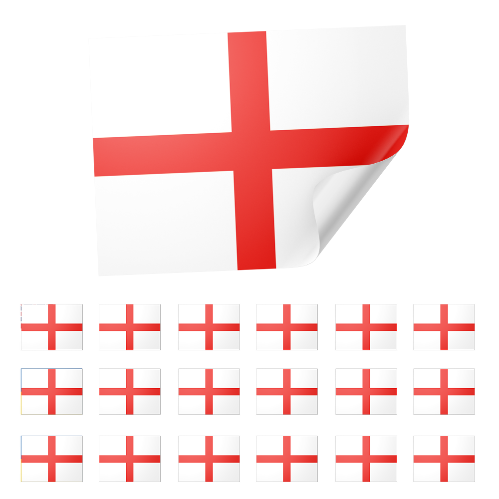 20 X England St George Cross Flag Stickers