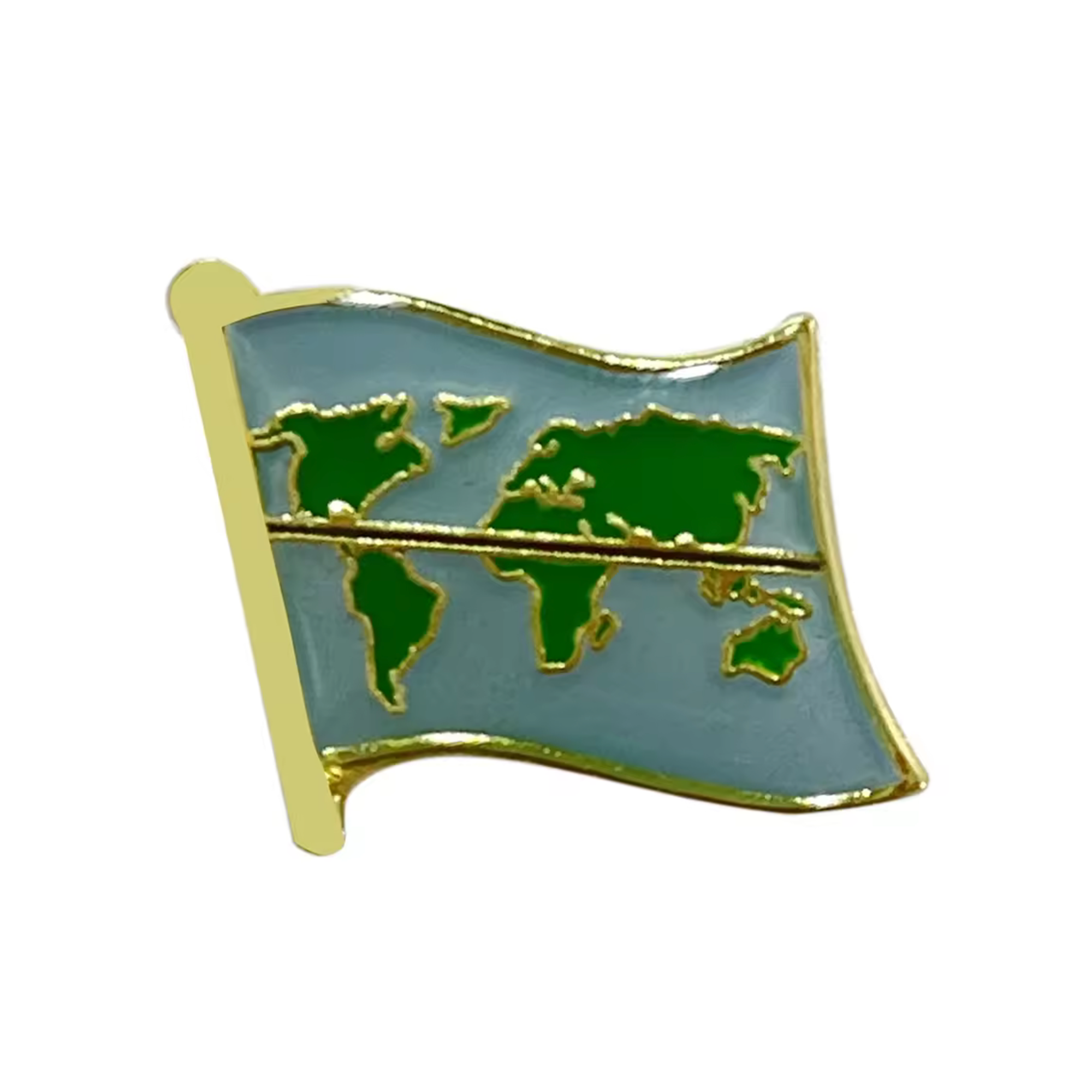 Equator Earth Map Flag Pin Badge