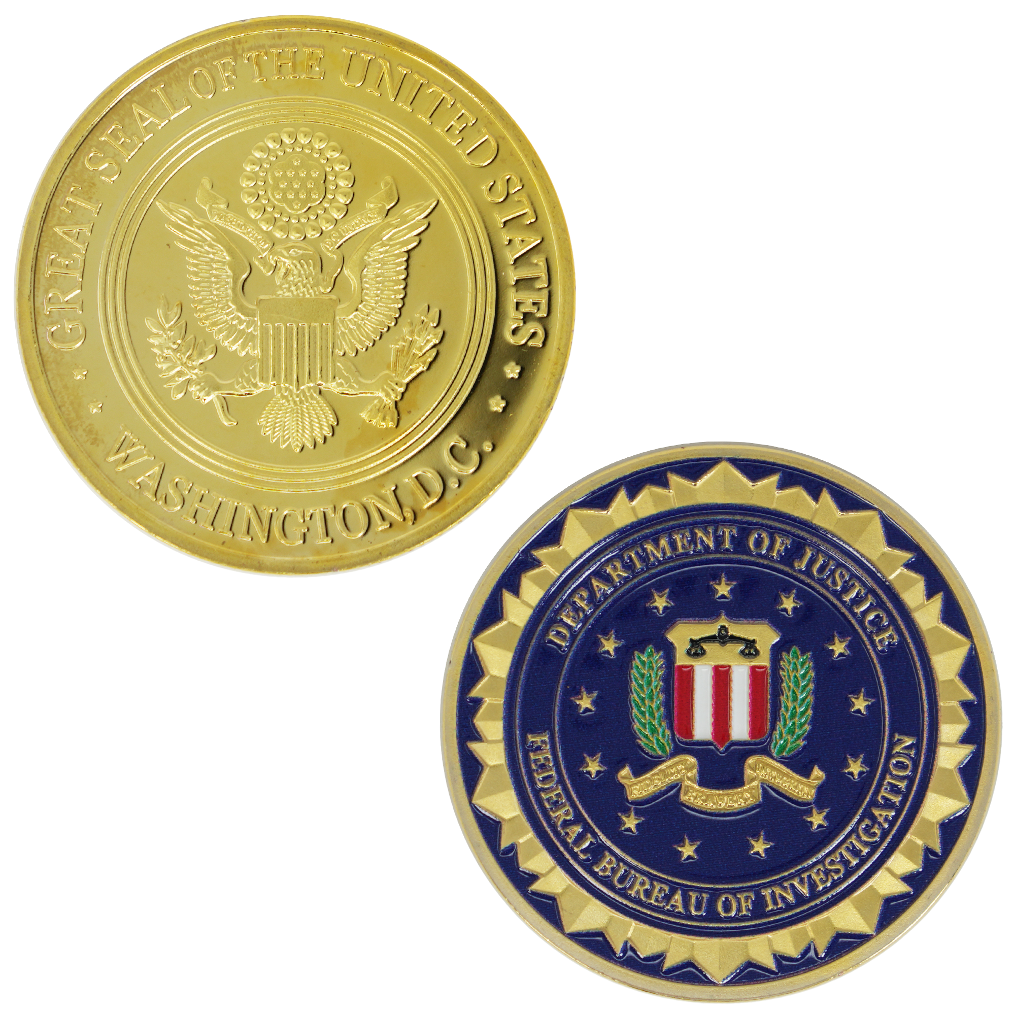 FBI Commemorative Coin – Great Seal & Department of Justice (Gold Edition)