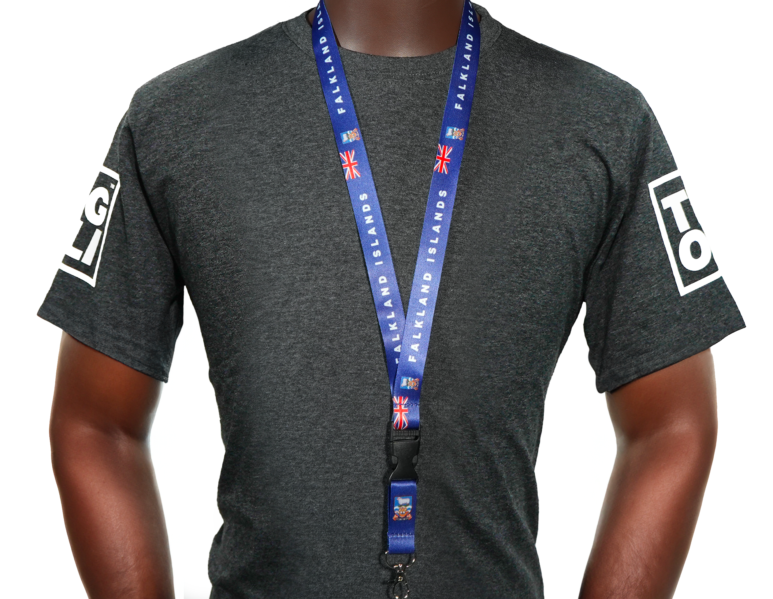 Falkland Islands Lanyard – Blue & Green Map Design with Union Jack and Island Crest