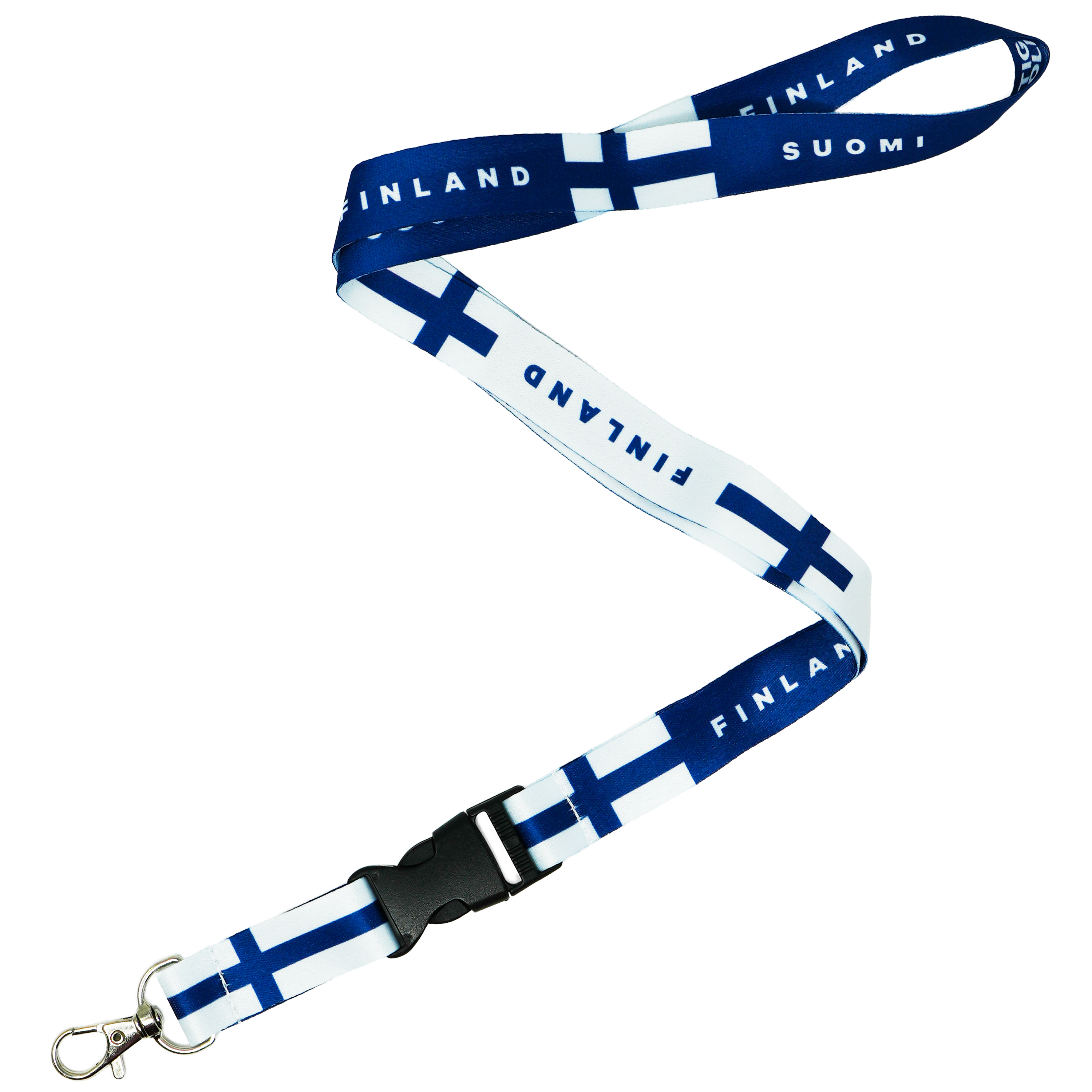 Finland Flag Lanyard – Blue & White Suomi Design with Finnish Cross Emblem
