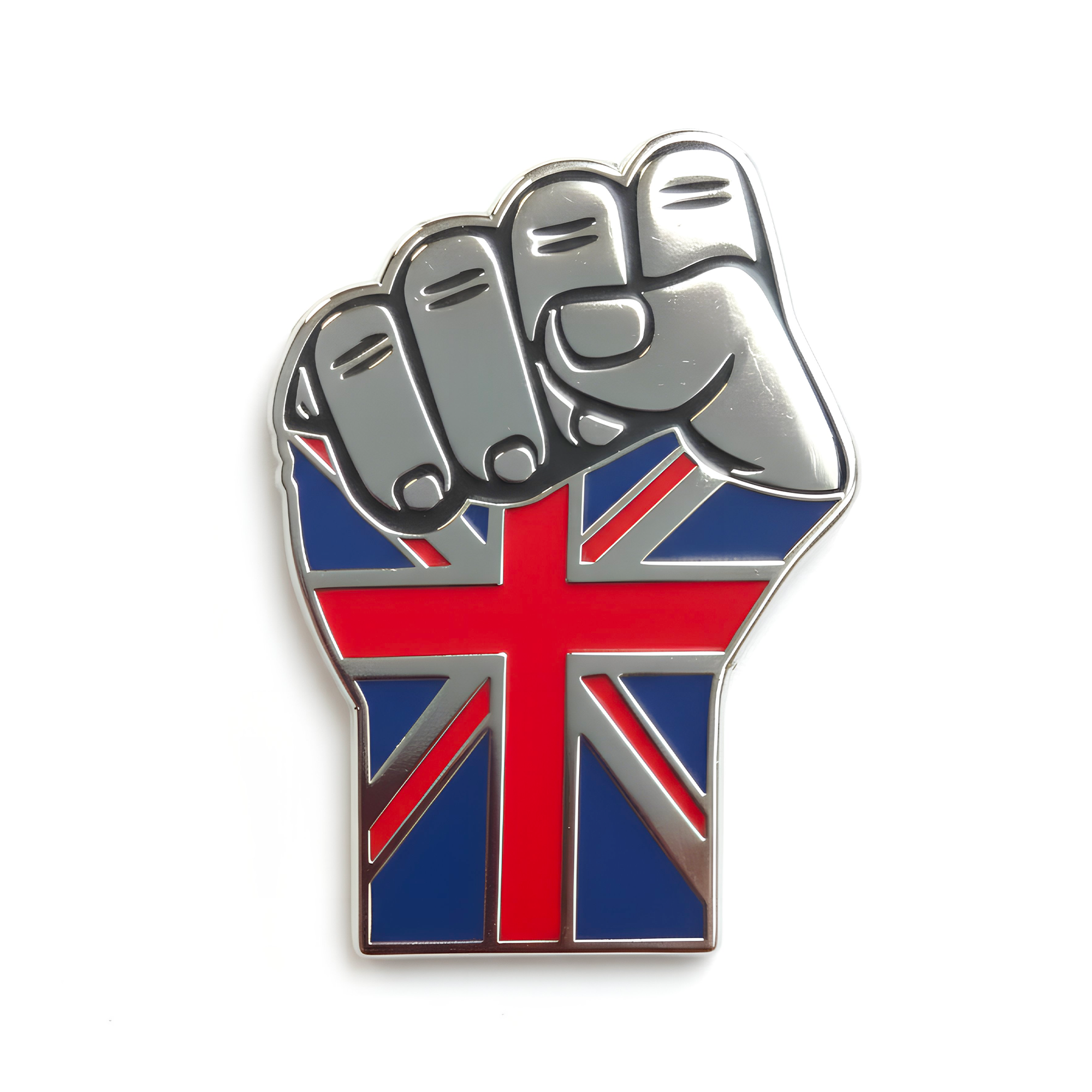 Pin esmaltado con forma de puño de la Union Jack del Reino Unido: 35 mm x 22 mm