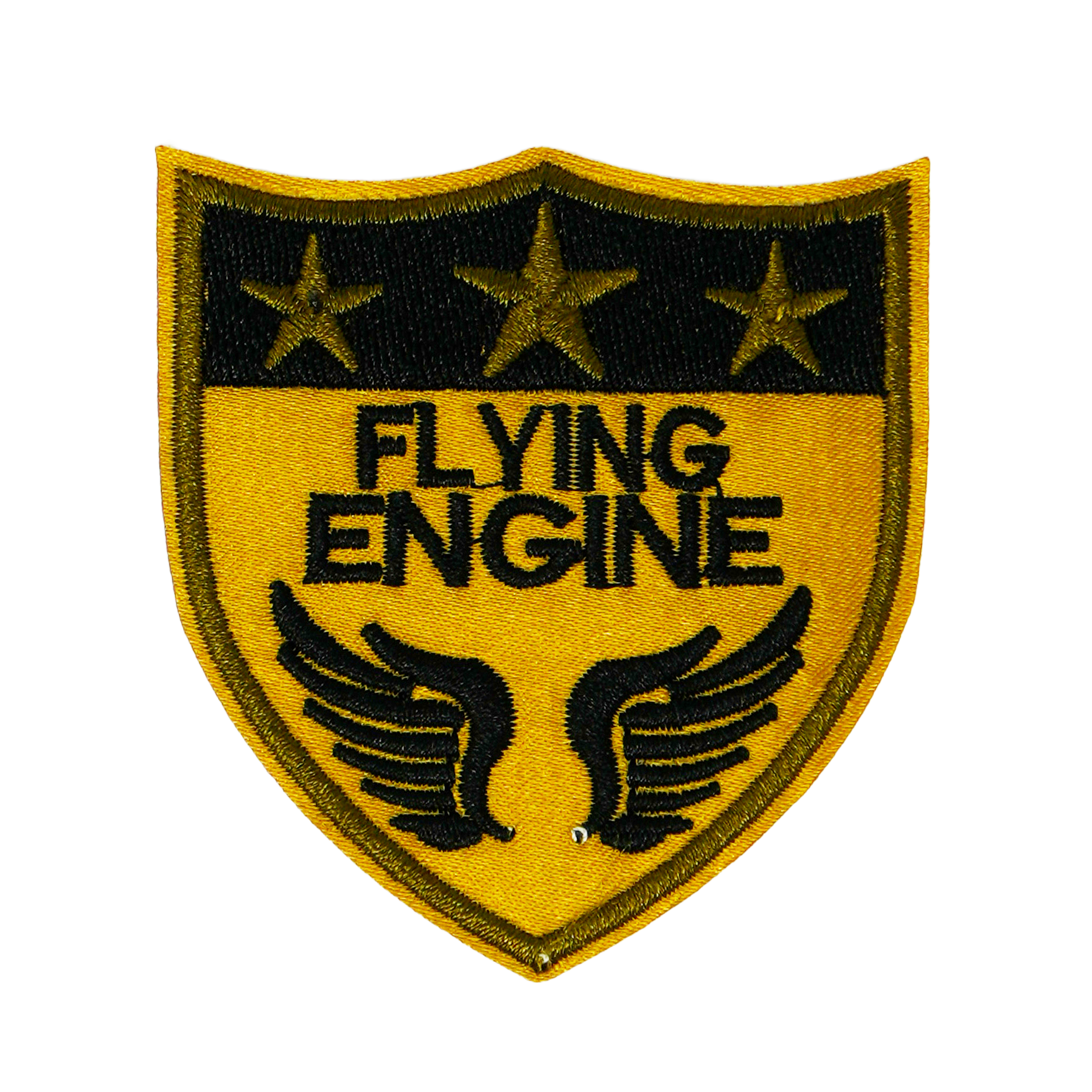 Flying Engine Stars & Sheild Pilot Iron On Patch (5.8 x 6.4cm)