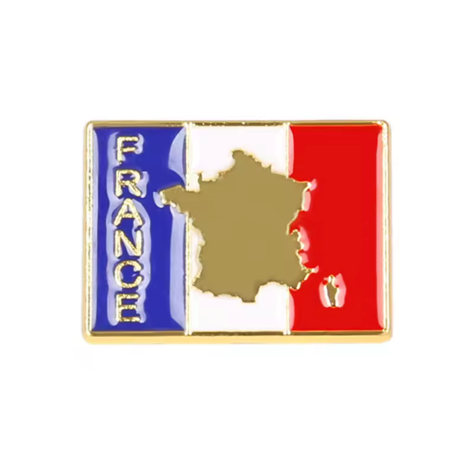 France Country Shape Rectangle Pin Badge