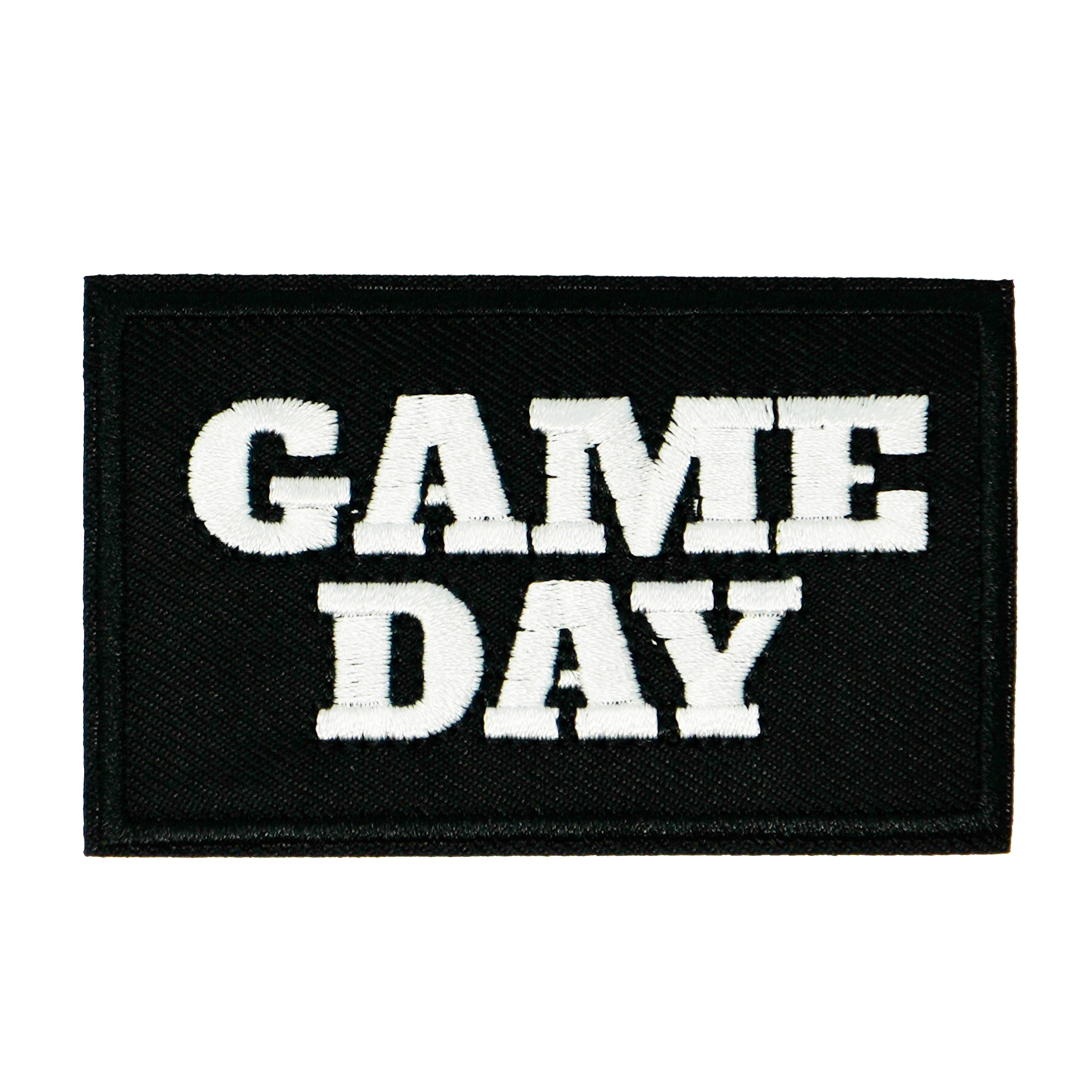 Game Day American Football Black Iron On Patch (7.8 x 5cm)
