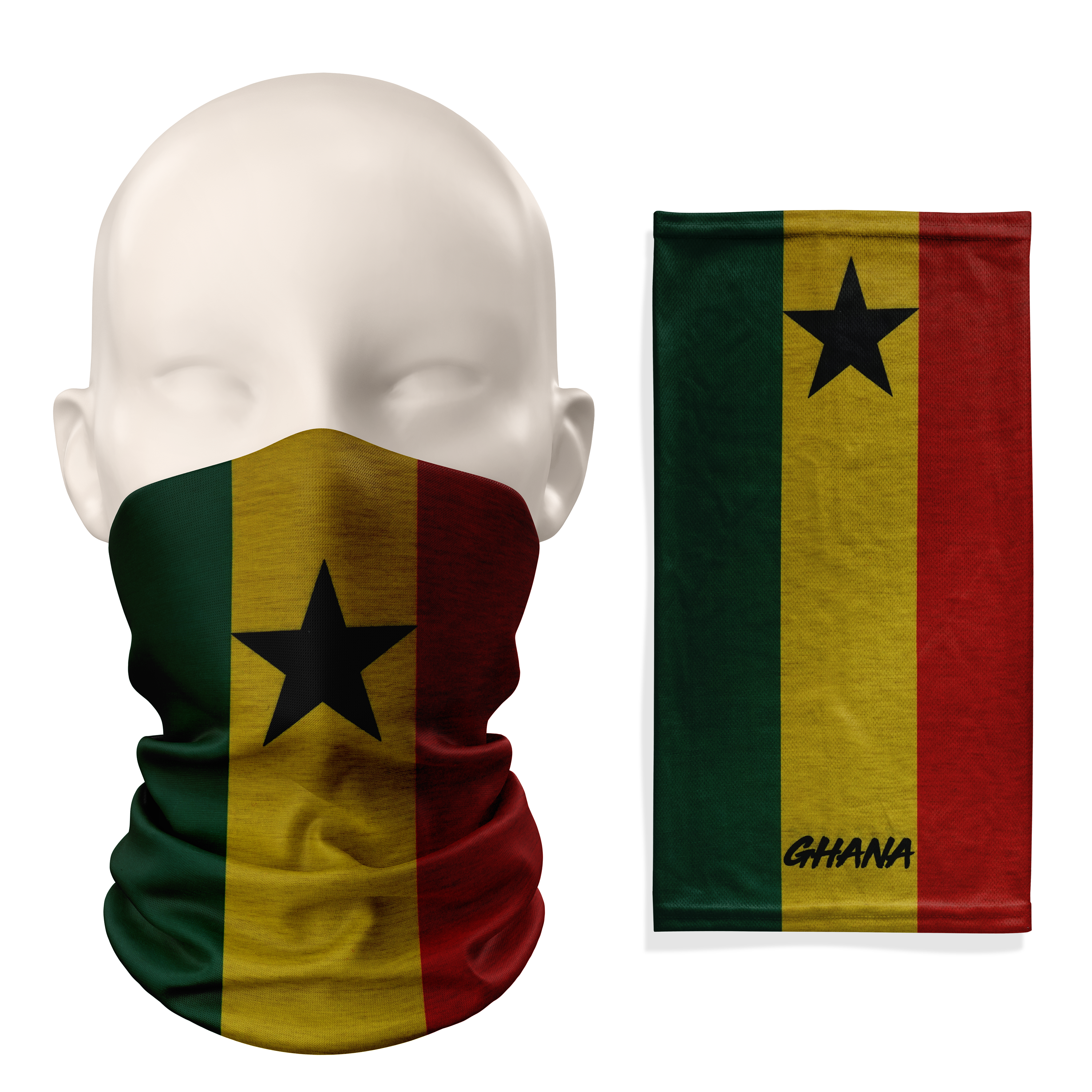 Ghana Flag Snood – Breathable Mask Neck Gaiter Face Covering