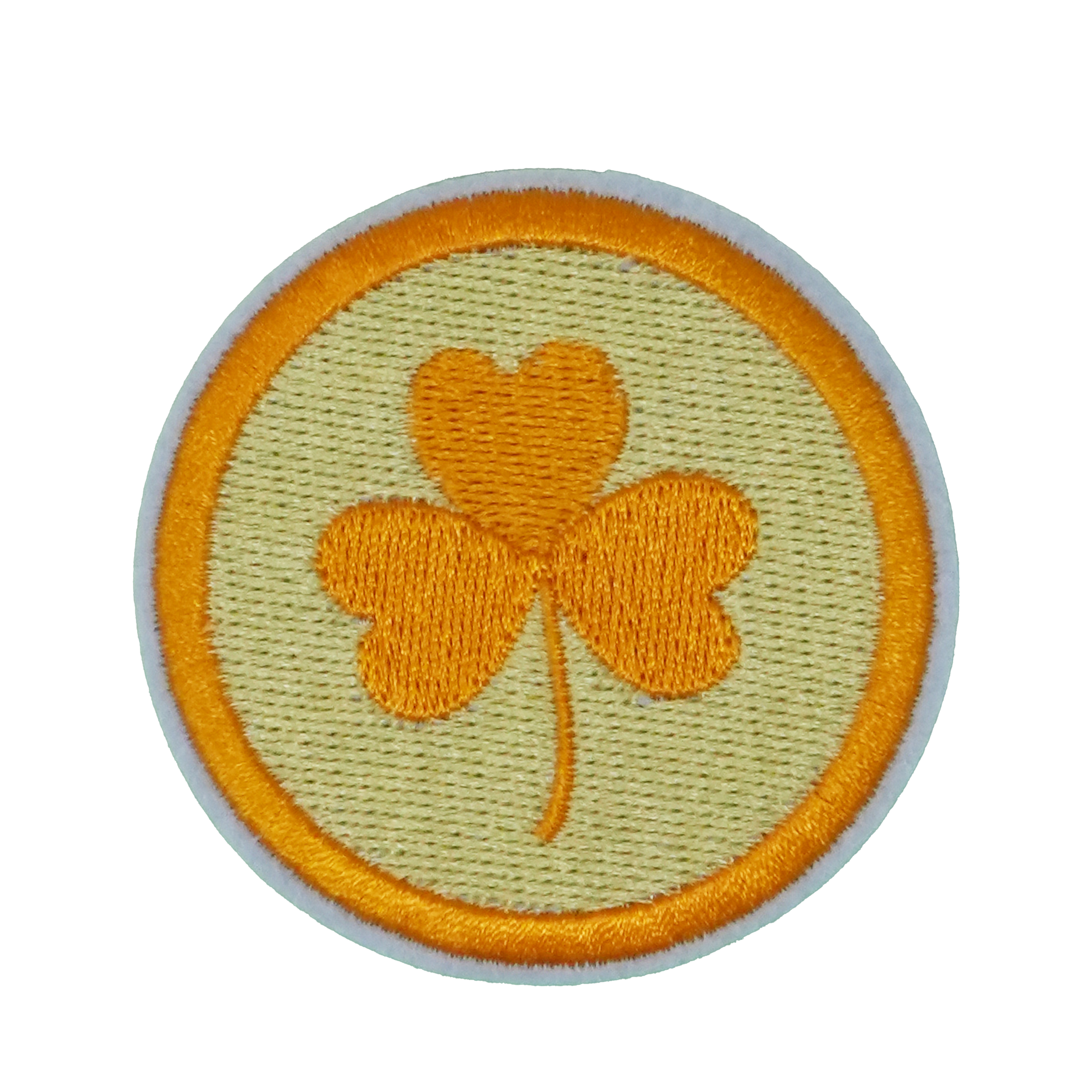 Gold Irish Clover On Gold Patch Iron On (6 x 6cm)
