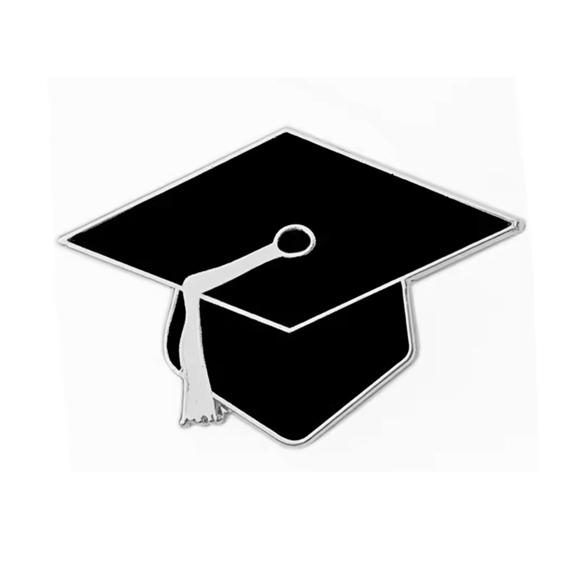 Graduation Hat Education Silver Pin Badge