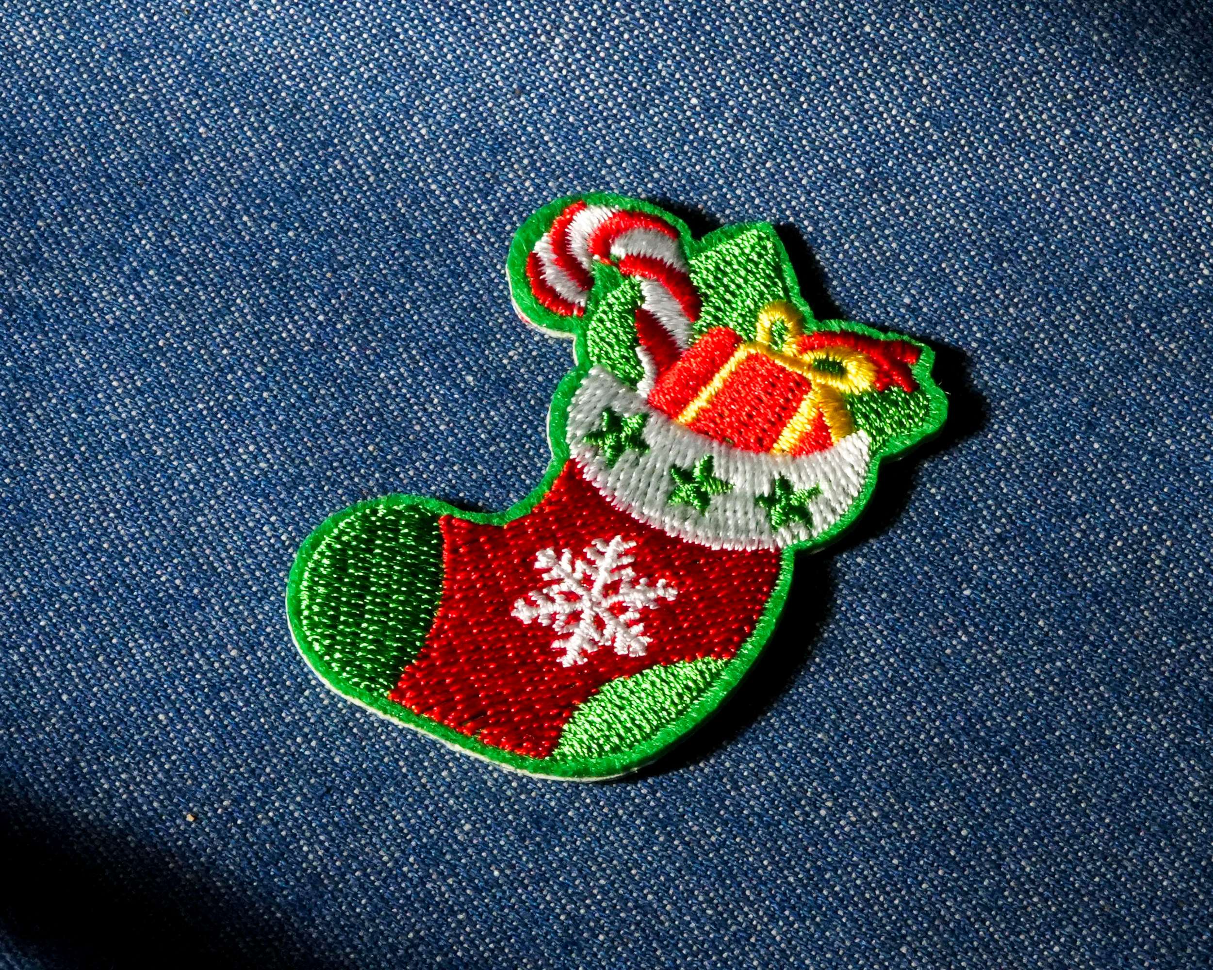 Christmas Stocking Xmas Patch Iron On (5.5 x 3.5cm)