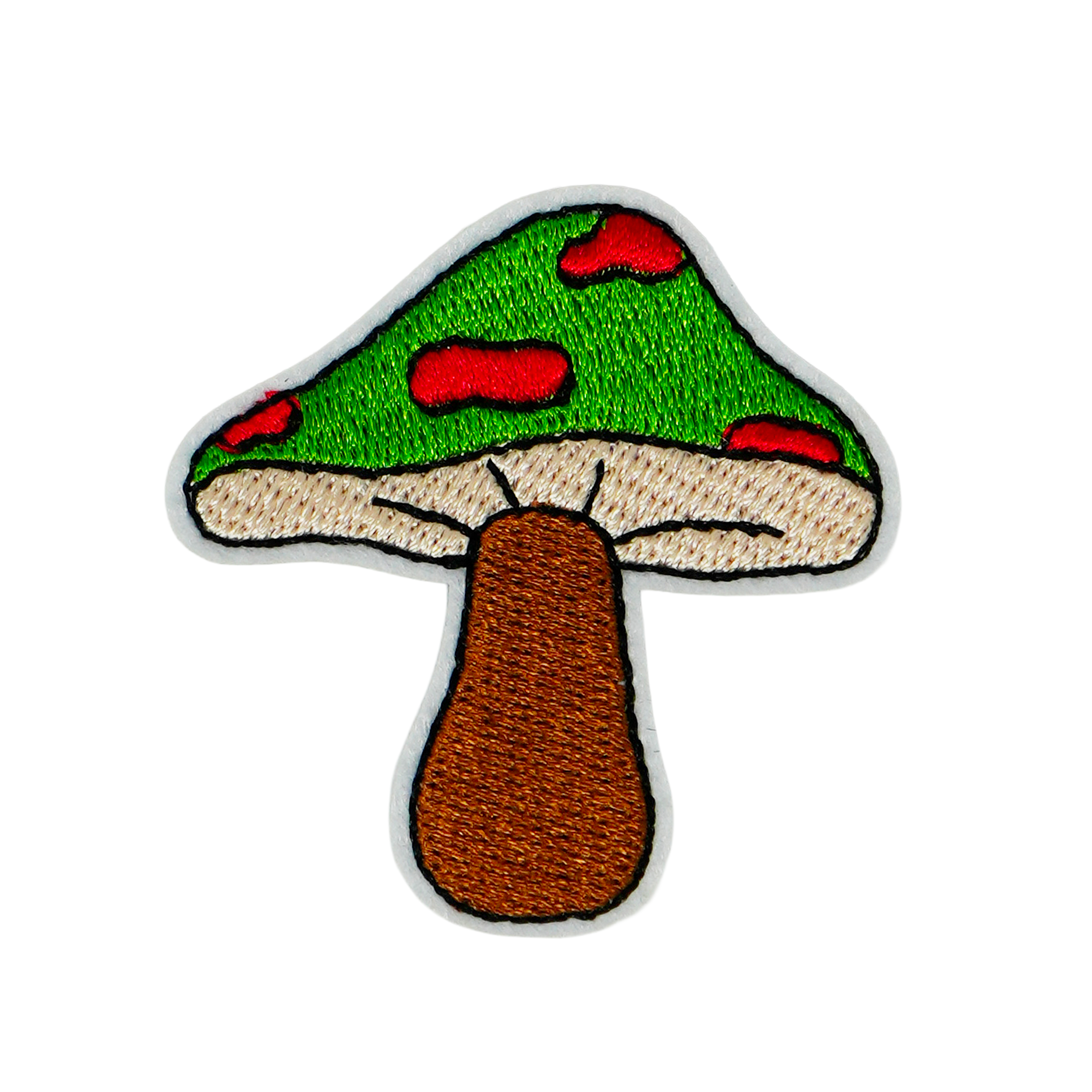 Red & Green Mushroom Toadstool Shroom Iron On Patch (5 x 5cm)