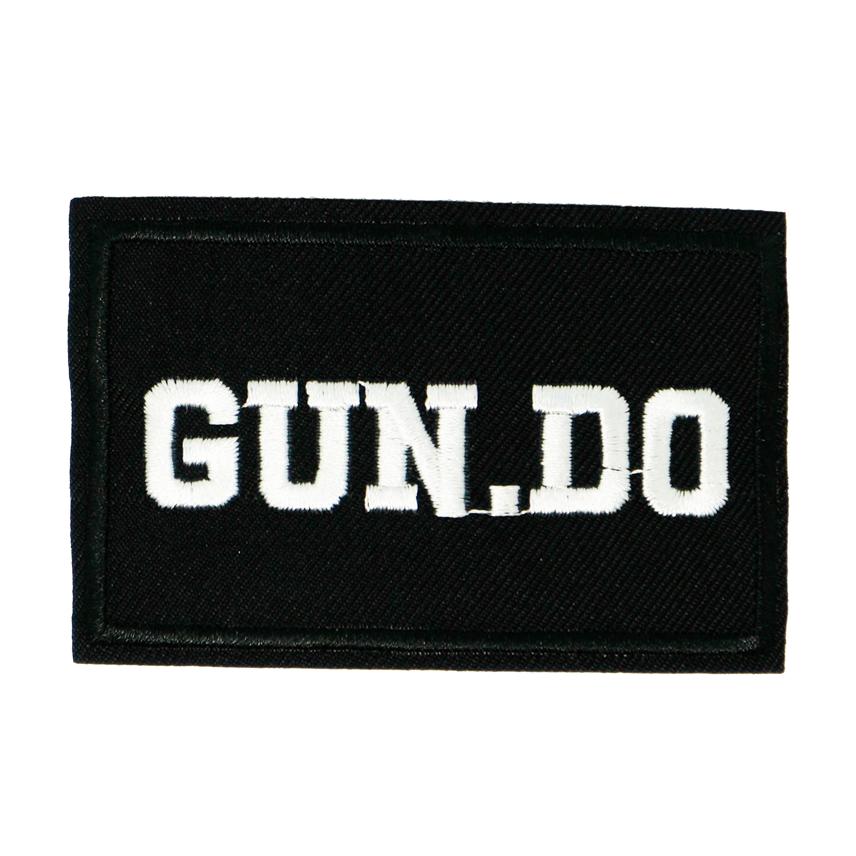 Gun Do. Black Iron On Patch (7.8 x 5cm)