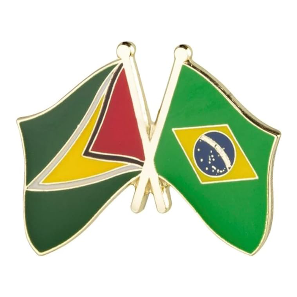 Pin de amistad de Guyana y Brasil