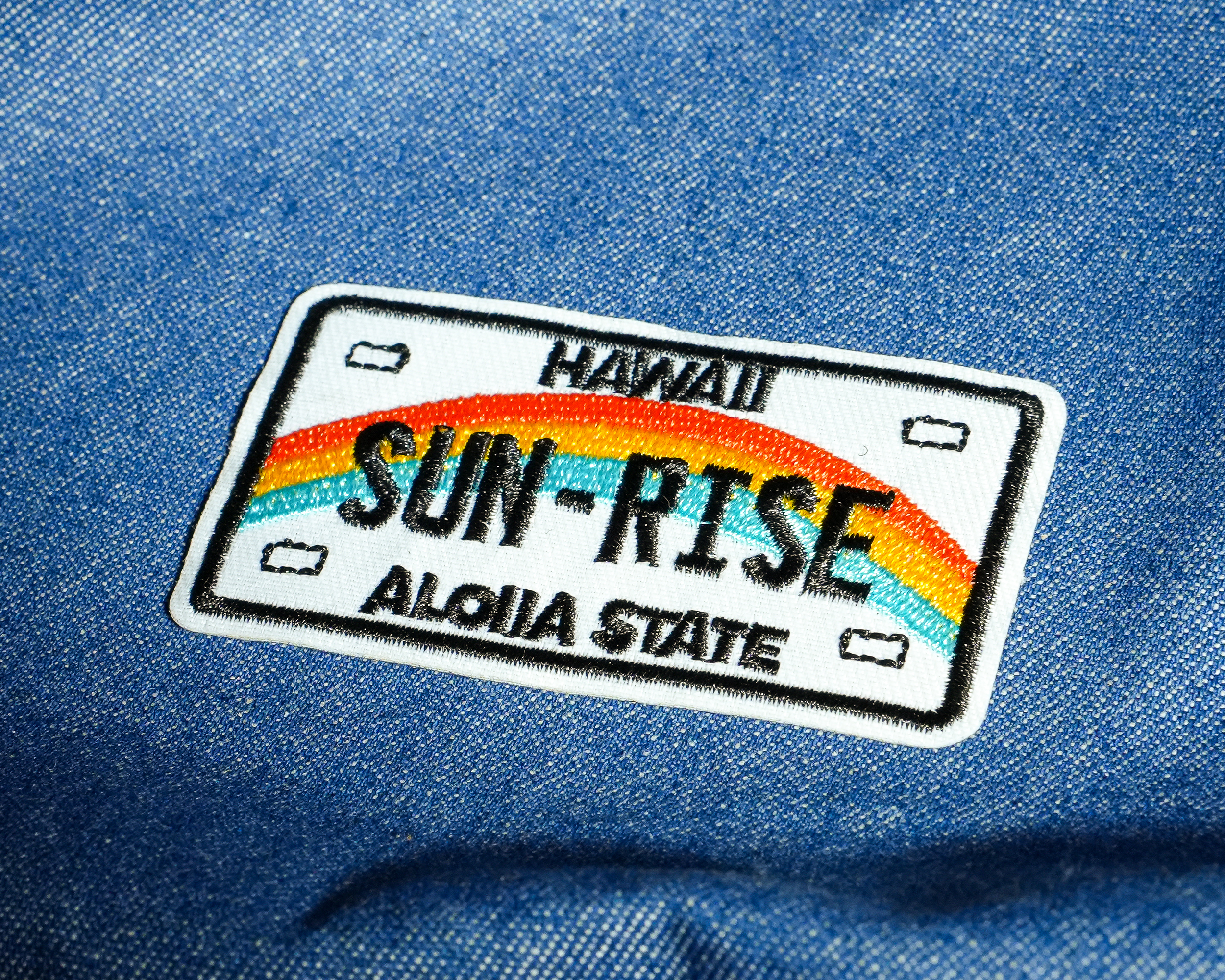 Hawaii Number Plate Embroidery Patch (7.5 x 3.5cm)