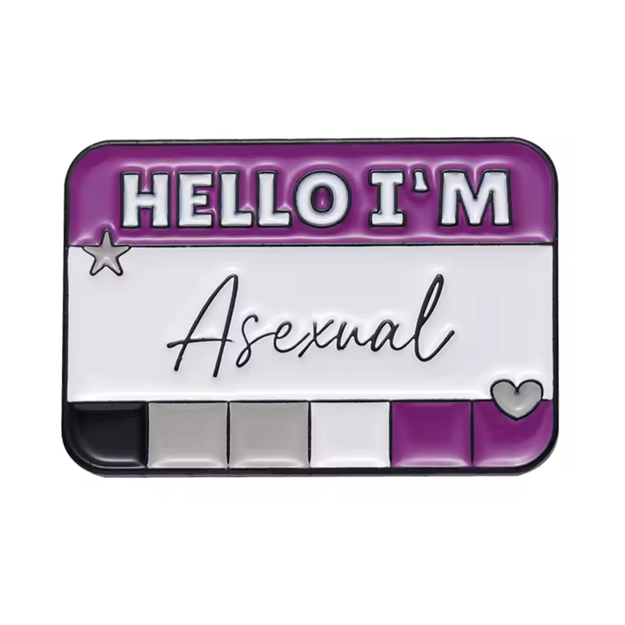 Hello I'm Asexual Pin Badge