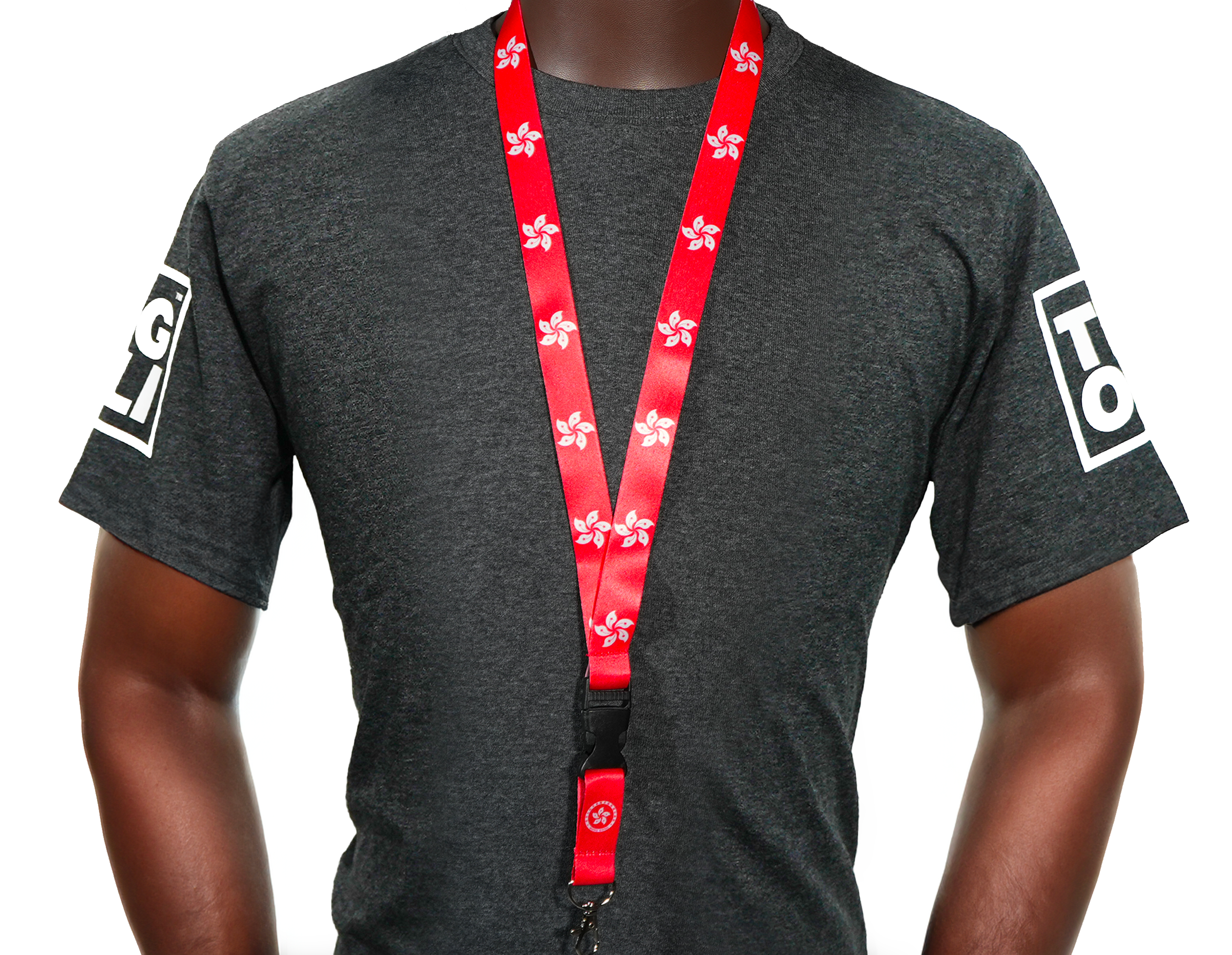 Hong Kong Flag Lanyard – Red & White Bauhinia Flower Design