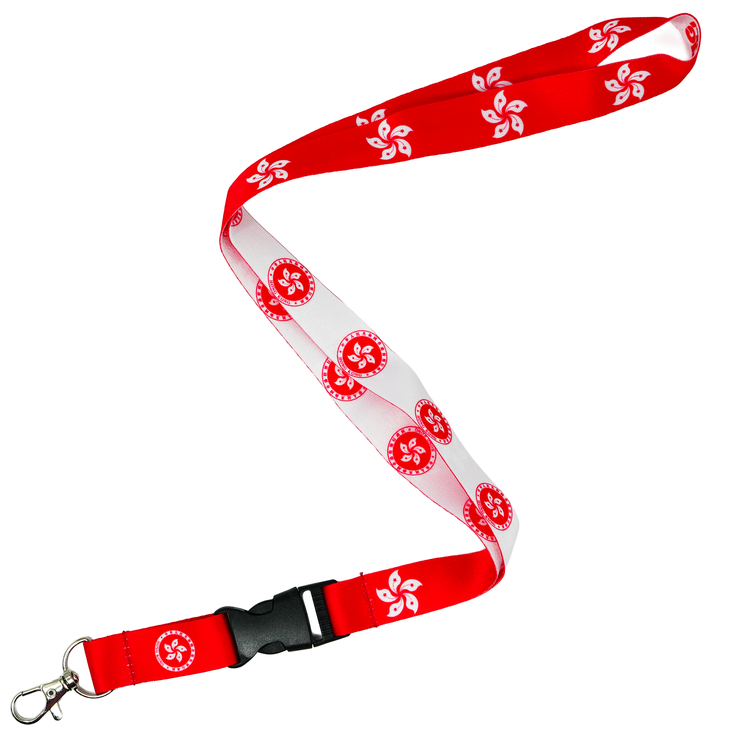 Hong Kong Flag Lanyard – Red & White Bauhinia Flower Design