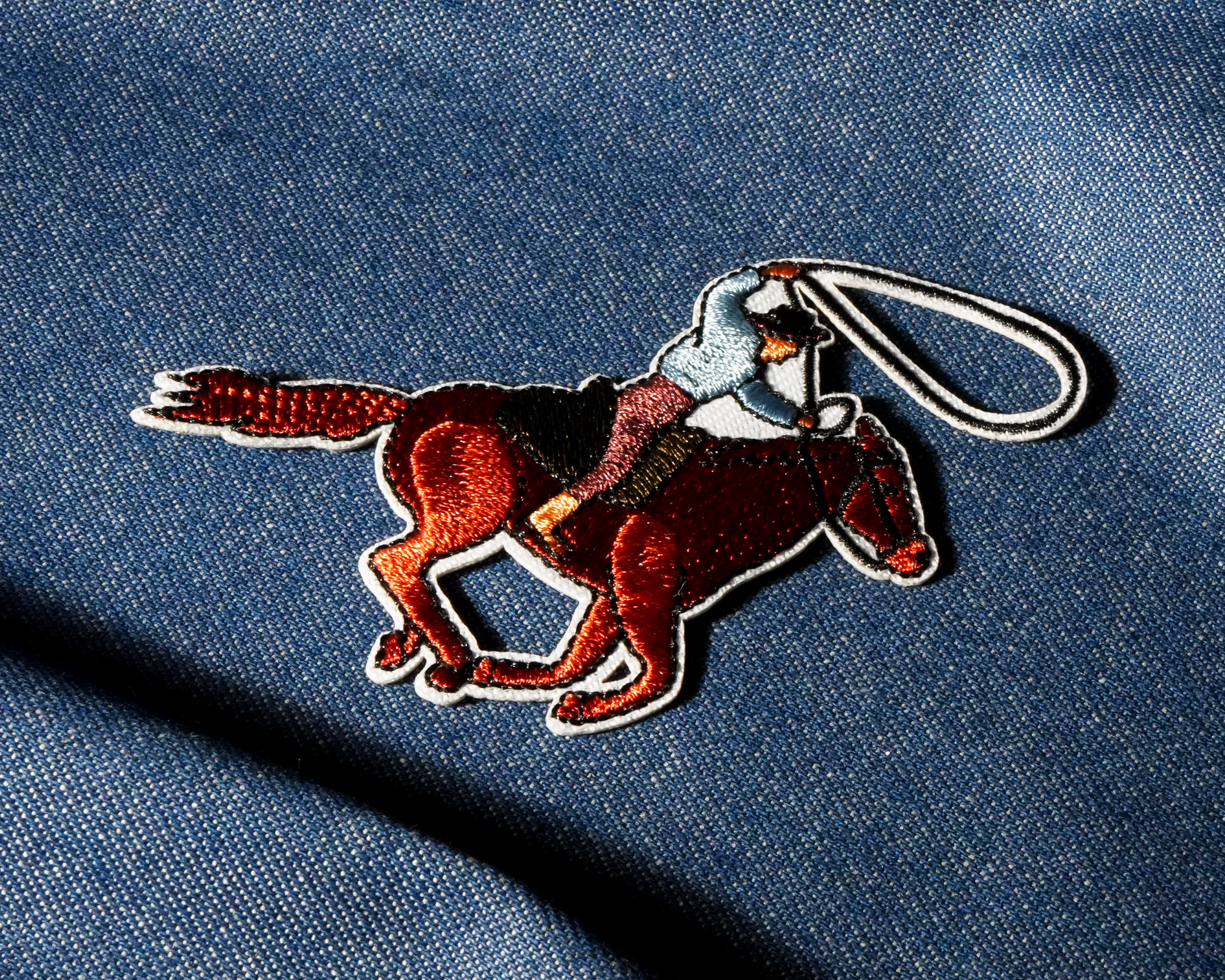 Host Rider With Lasso Wild West Patch Iron On (9 x 7cm)