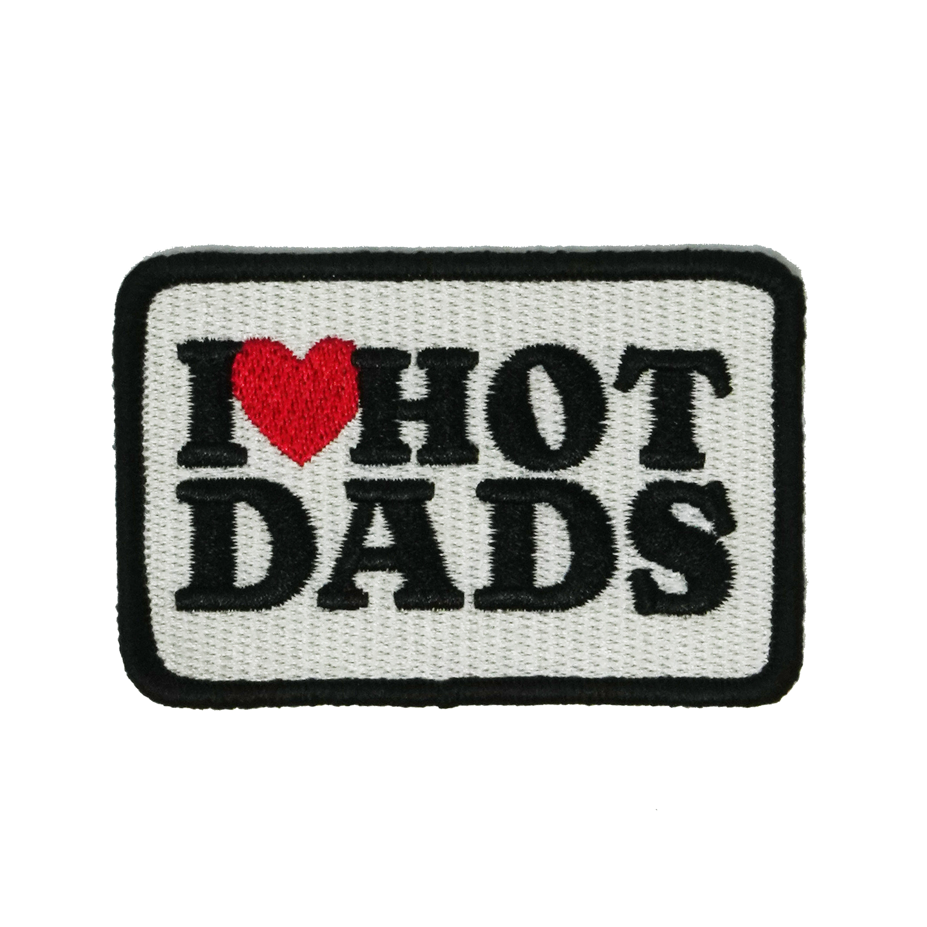 I Love Hot Dads Patch Iron On (7 x 5cm)