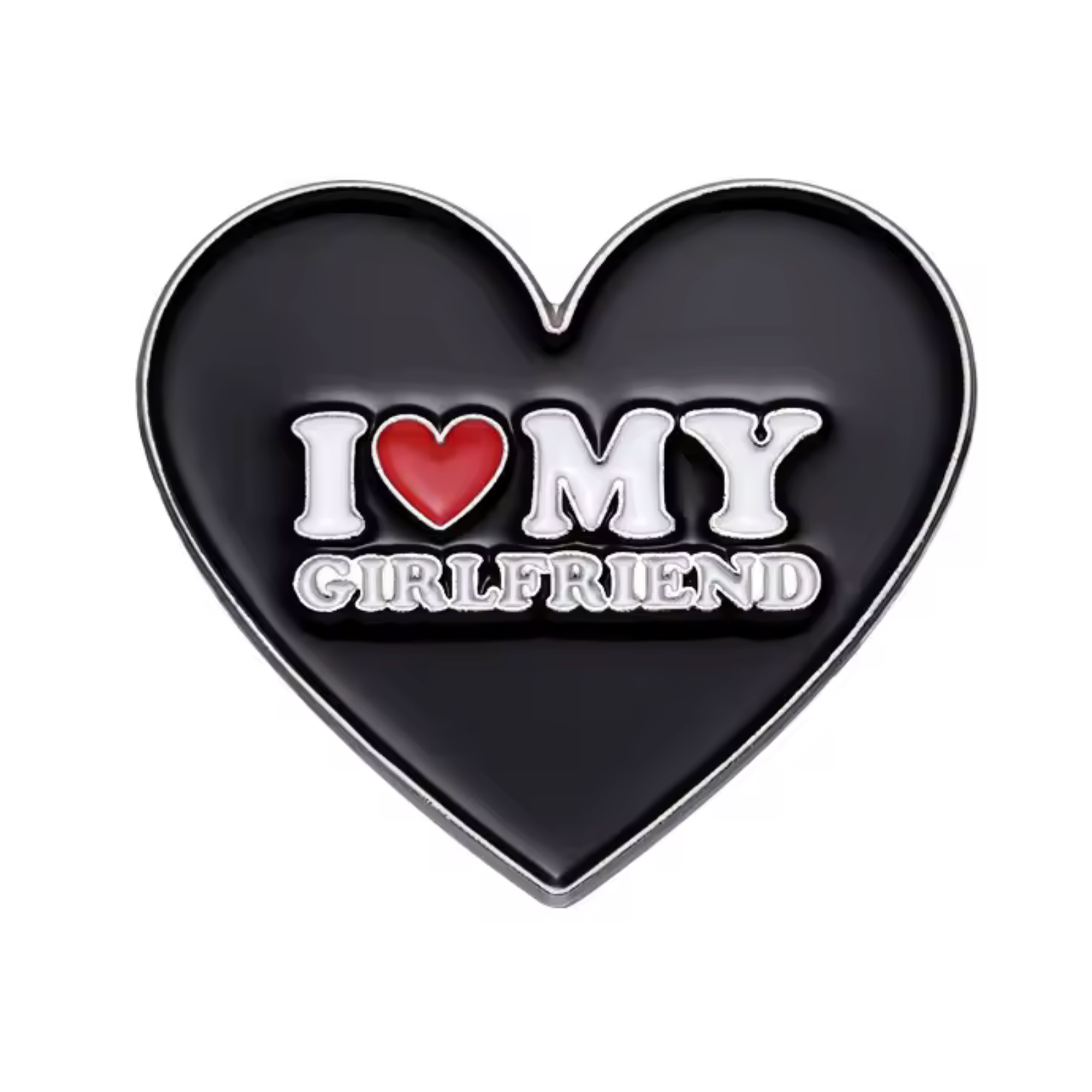 I Love My Girl Friend Heart Pin Badge