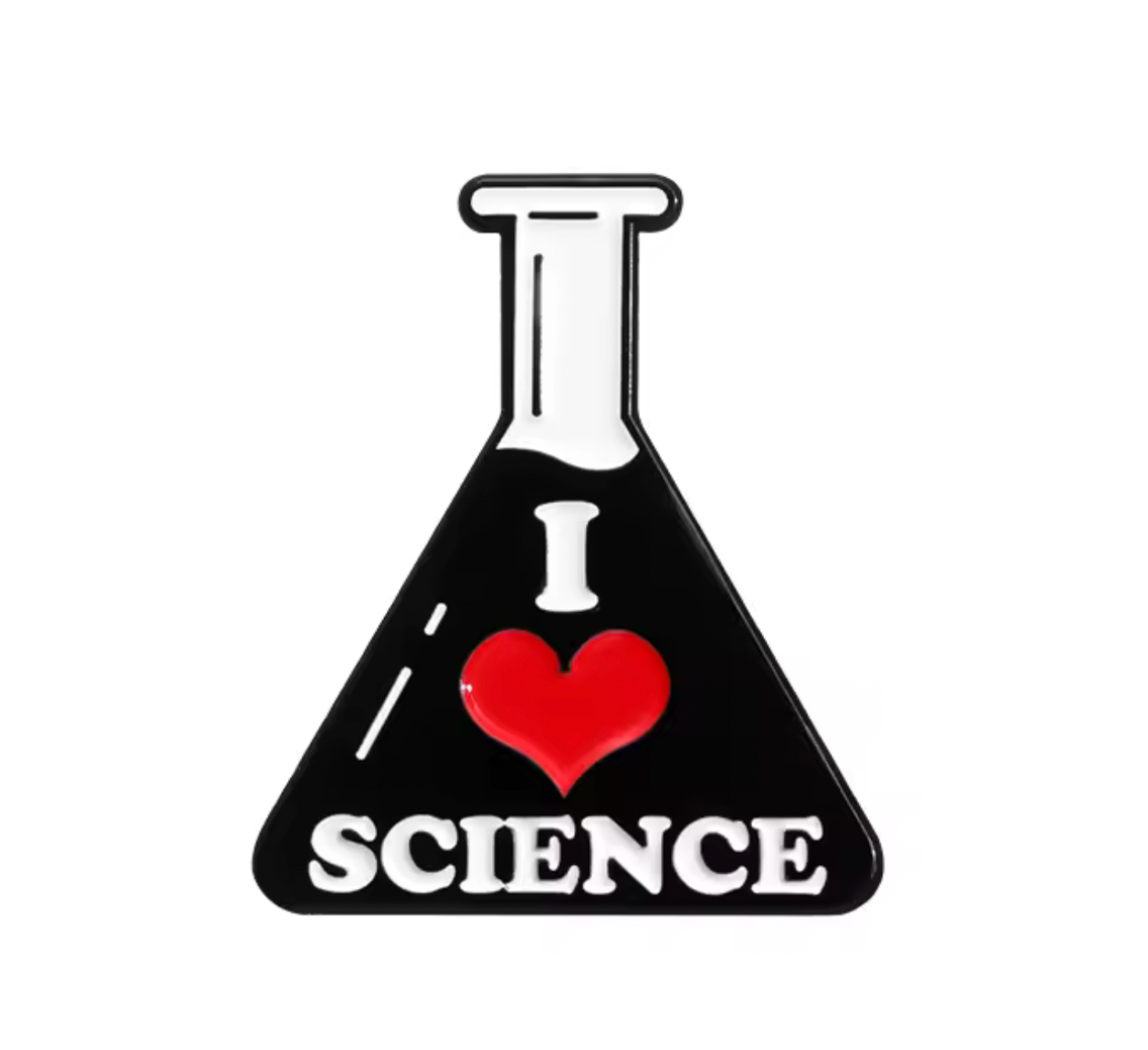 I Love Science Test Tube Pin Badge