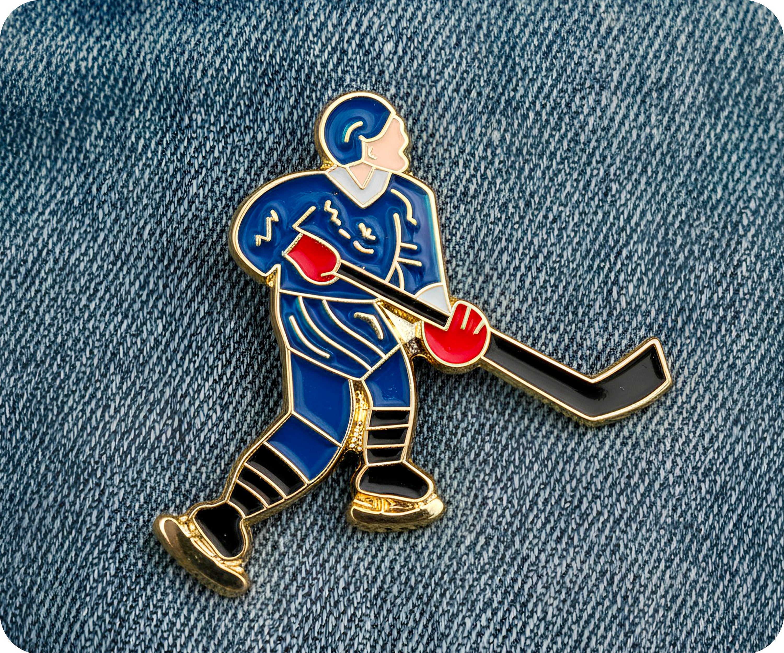 Pin de jugador de hockey sobre hielo