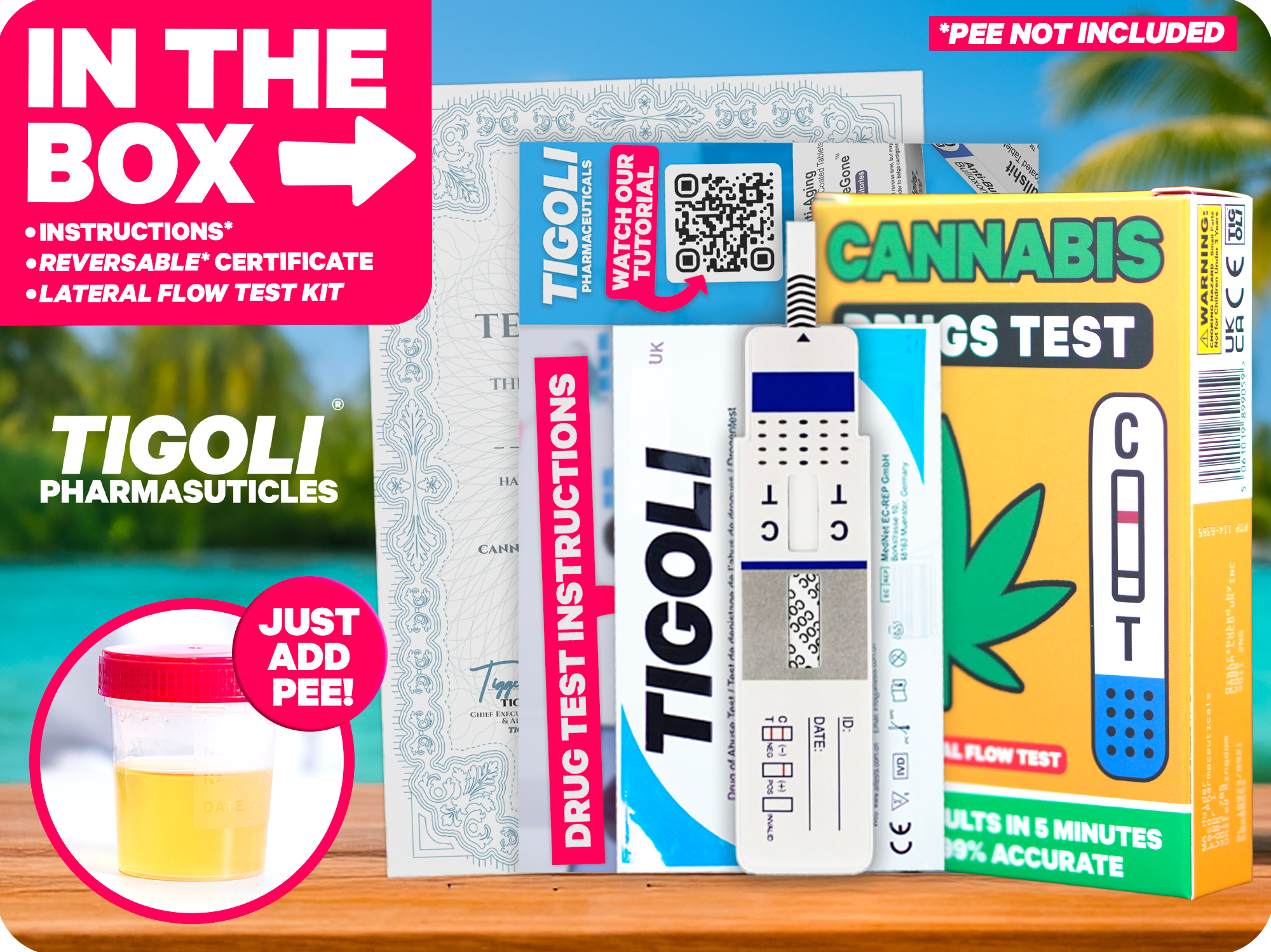 Cannabis Drug Test Kit – Rapid Lateral Flow Urine – Fun Gag Gift & Home Test Kit