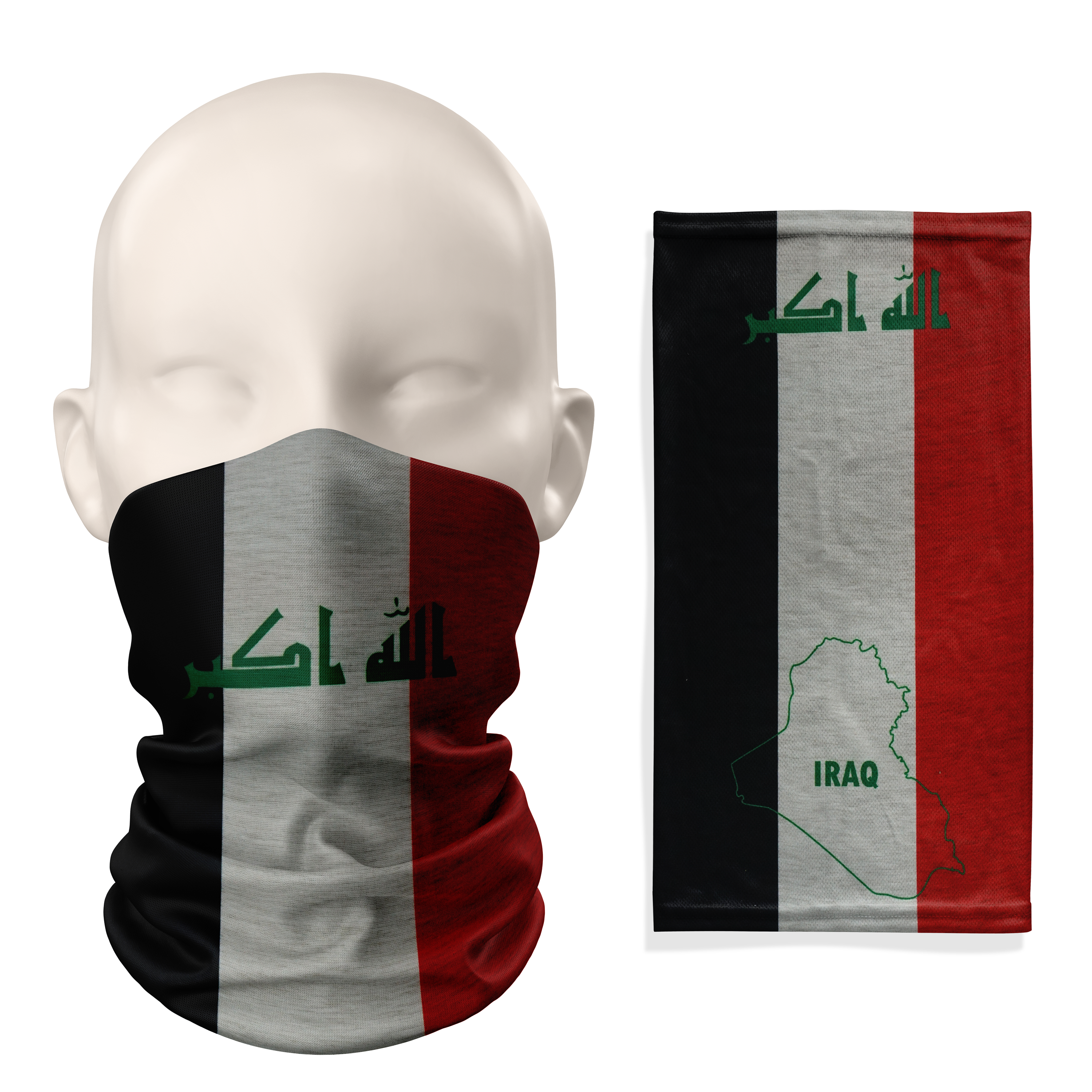 Iraq Flag Snood – Breathable Mask Neck Gaiter Face Covering