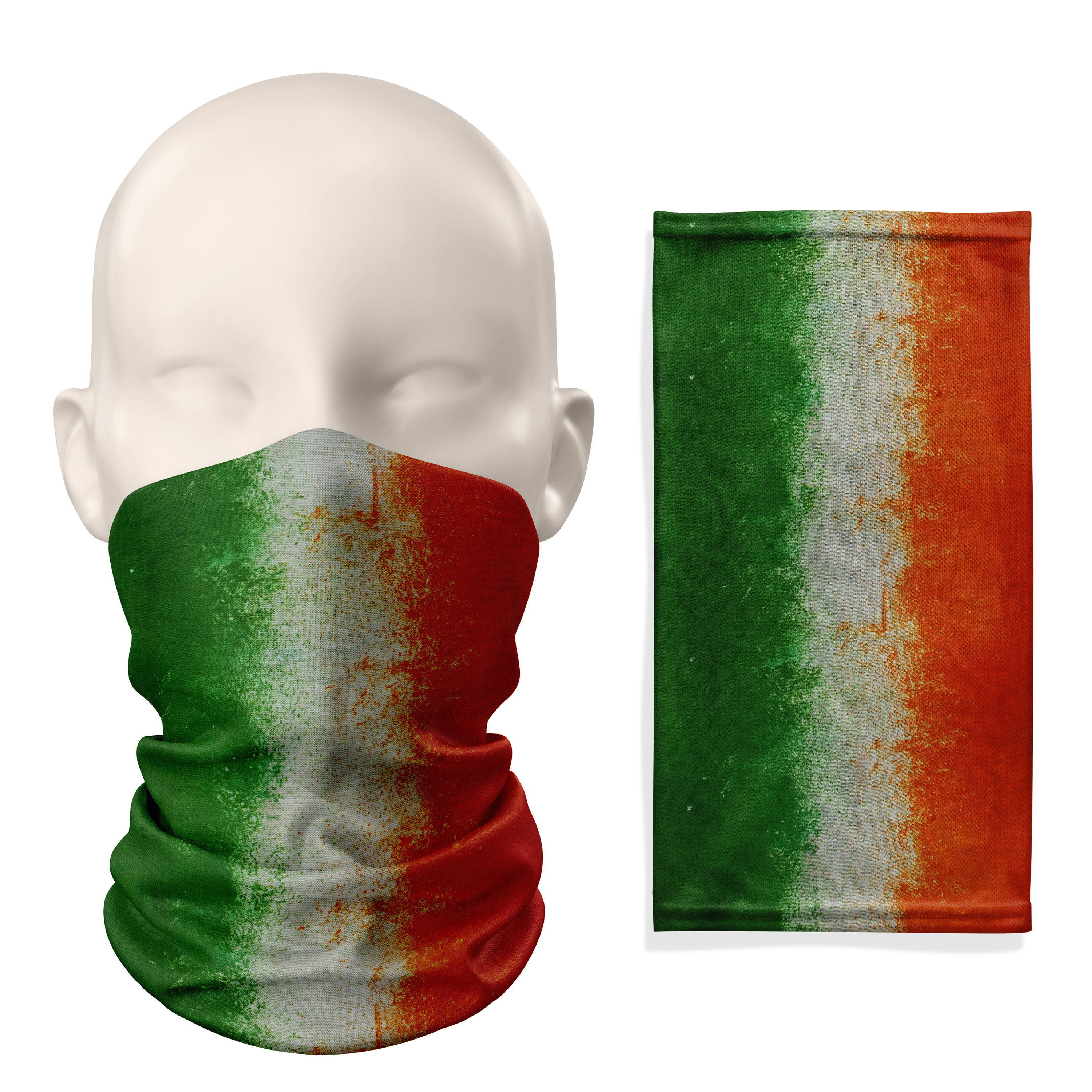 Ireland Grunge Flag Snood – Breathable Mask Neck Gaiter Face Covering