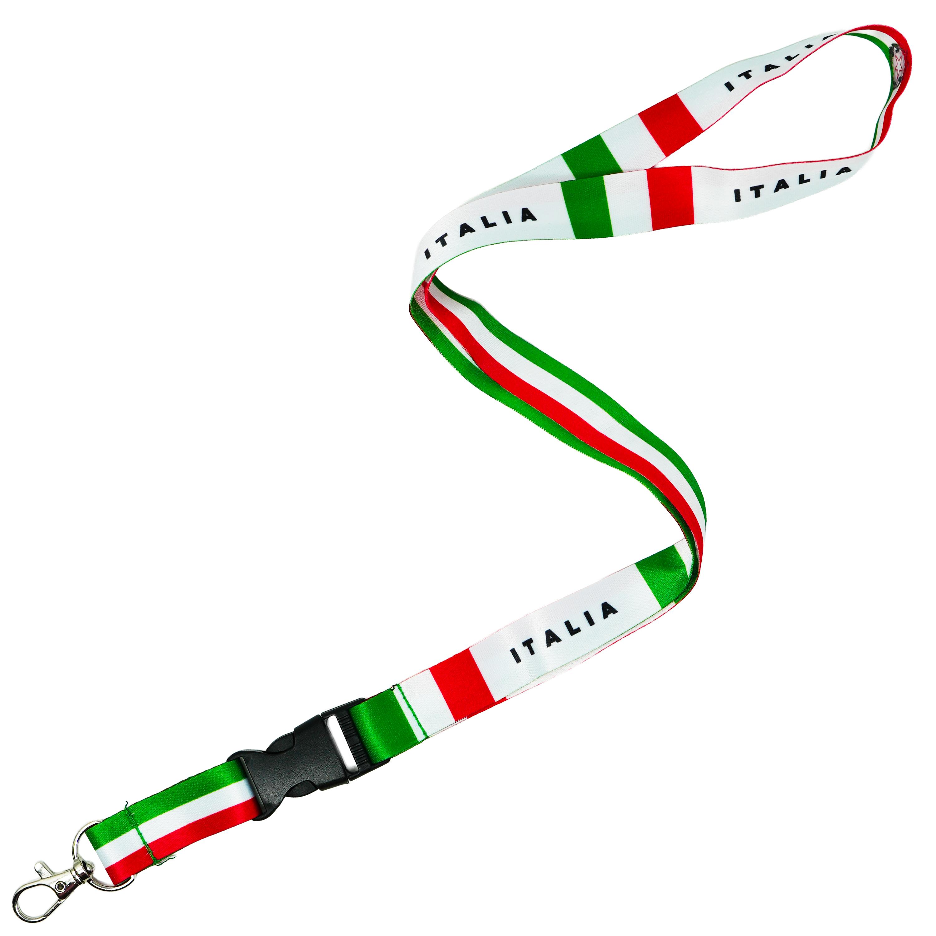Italy Flag Lanyard – Tricolore Green, White & Red “Italia” Design