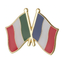 Italy & France Friendship Pin Badge