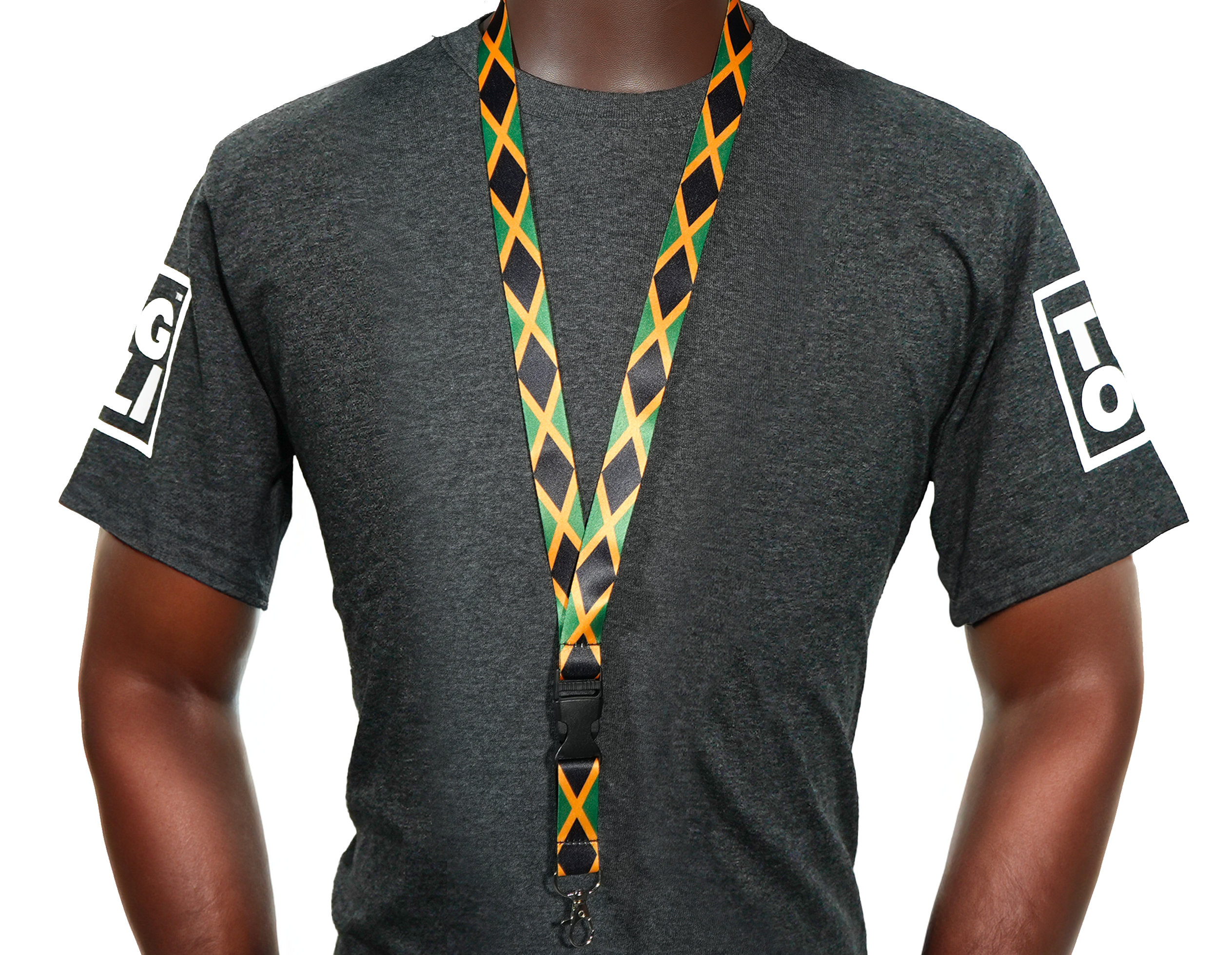 Jamaica Flag Lanyard – Black, Green & Gold Caribbean Design