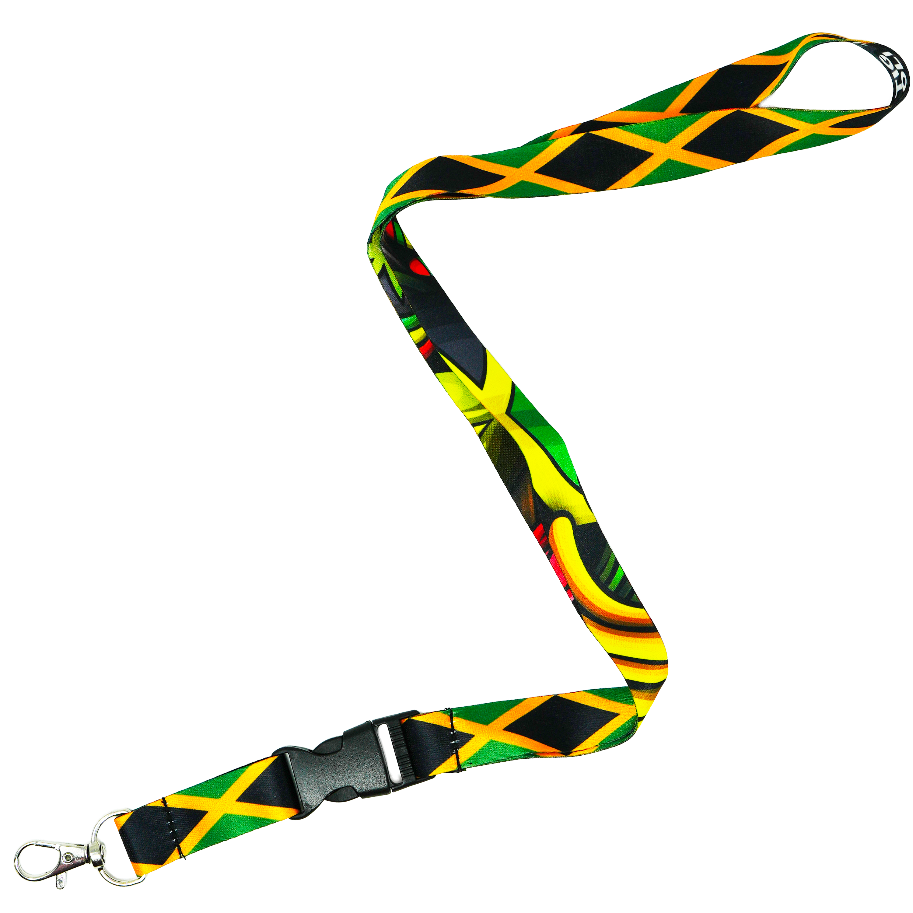 Jamaica Flag Lanyard – Black, Green & Gold Caribbean Design