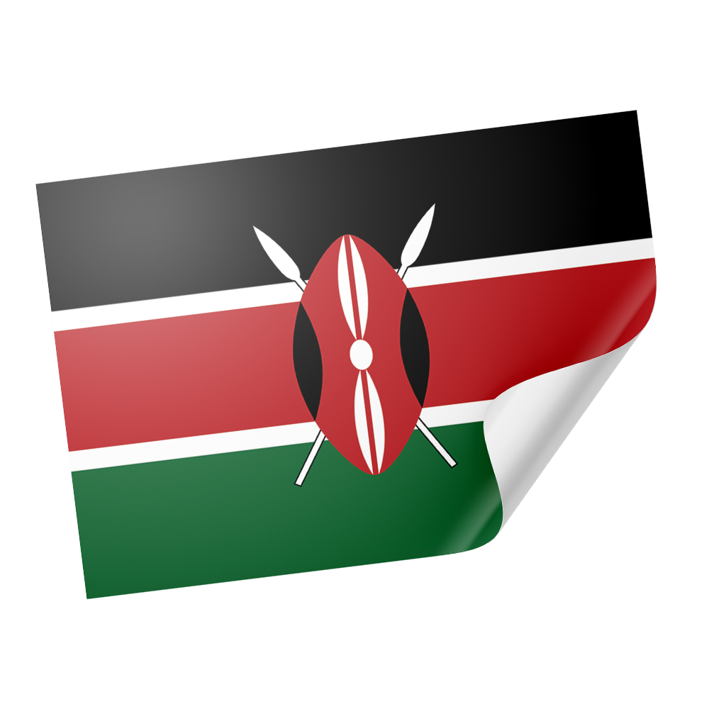 20 X Kenya Flag Stickers