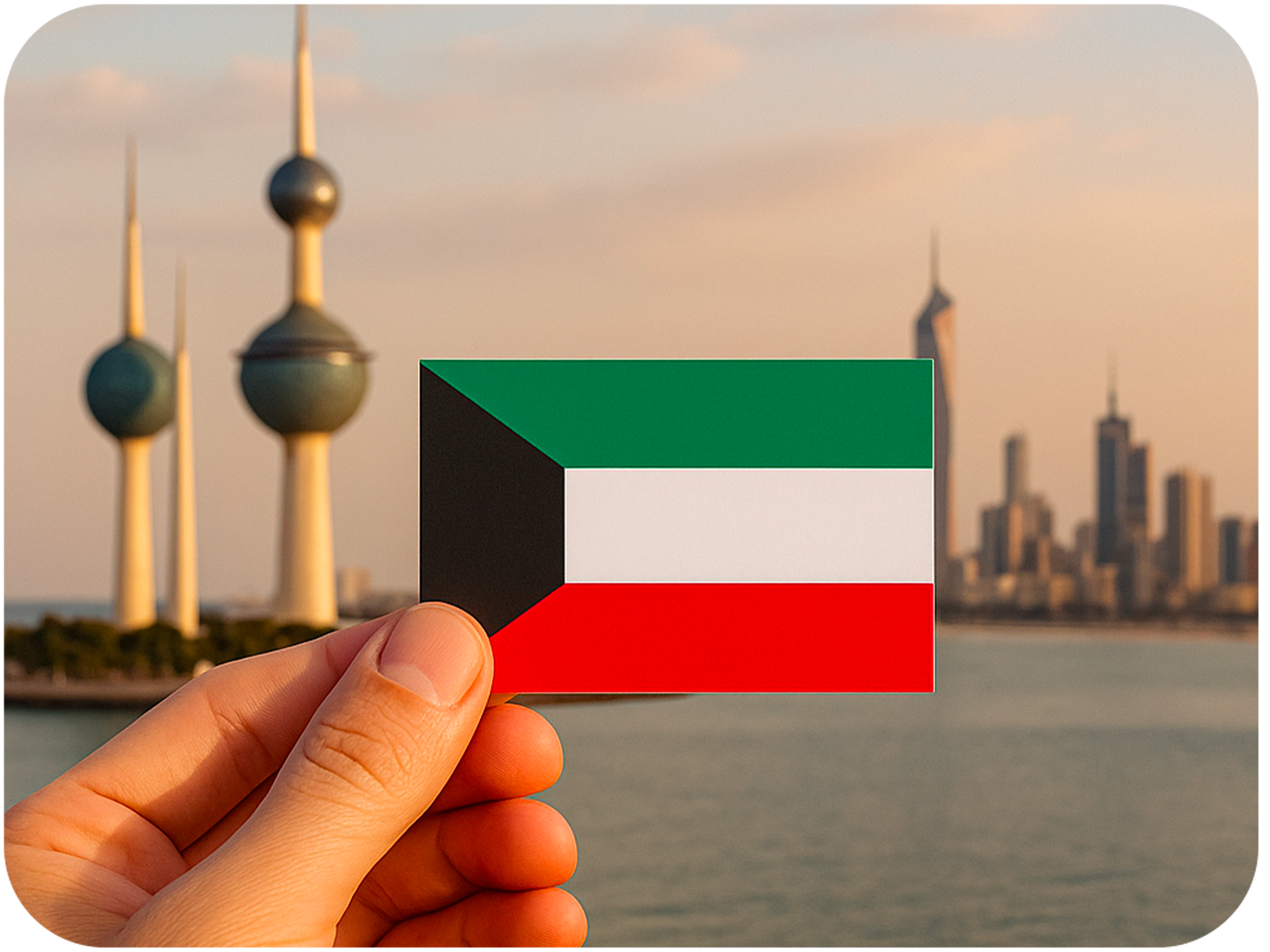 20 X Kuwait Flag Stickers