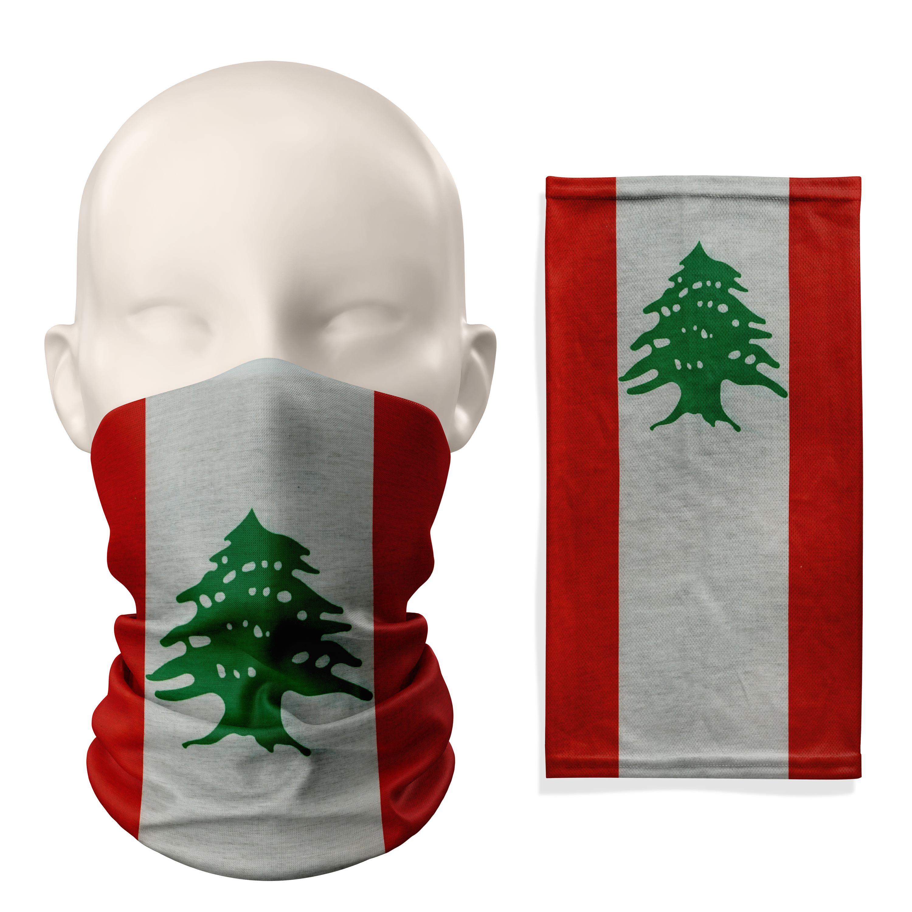 Lebanon Flag Snood – Breathable Mask Neck Gaiter Face Covering