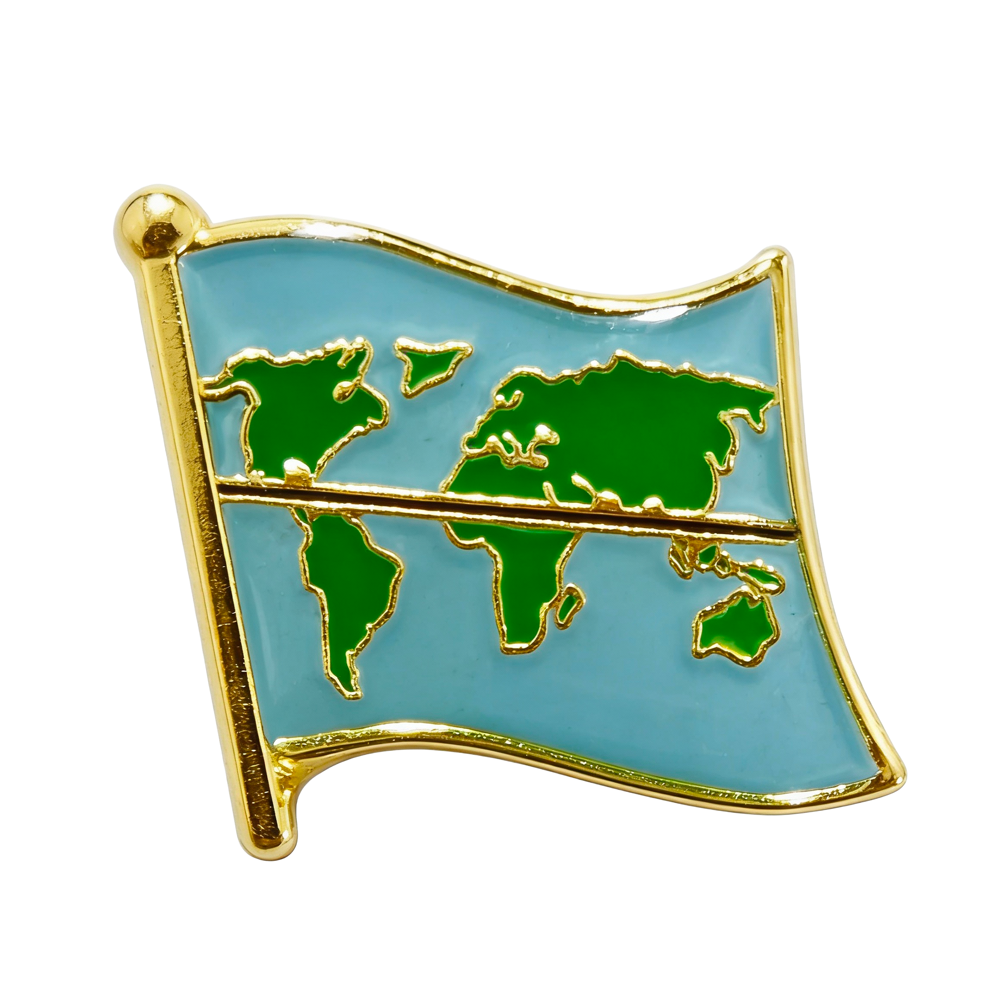 Equator Earth Map Flag Pin Badge
