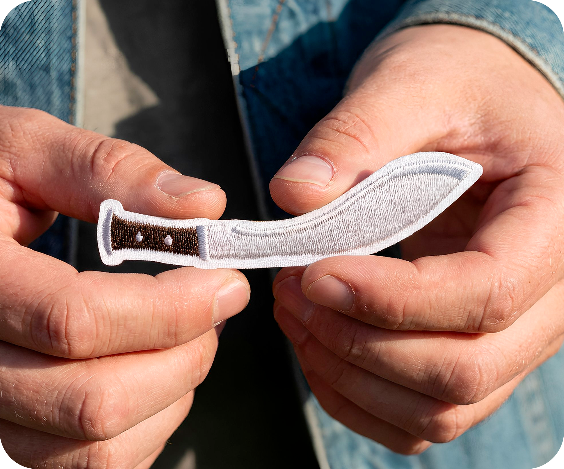 Kukri (Khukuri) Curved Knife Gurkhas of Nepal Iron On Patch (7.5 x 2cm)