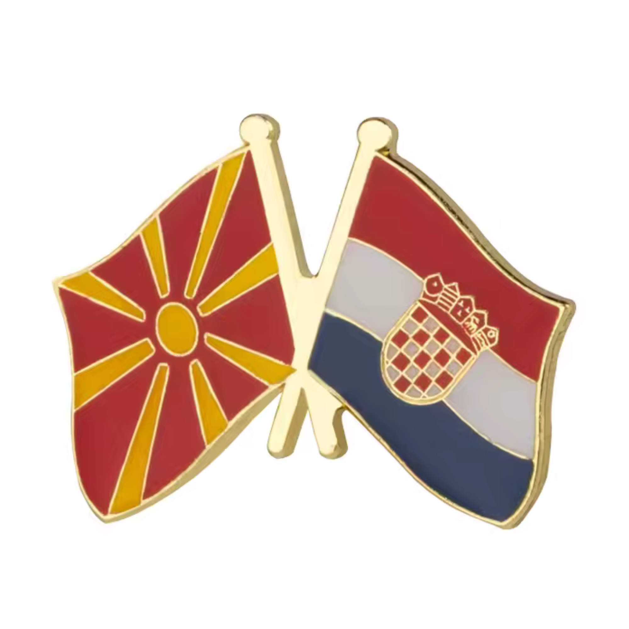 North Macedonia & Croatia Friendship Pin Badge