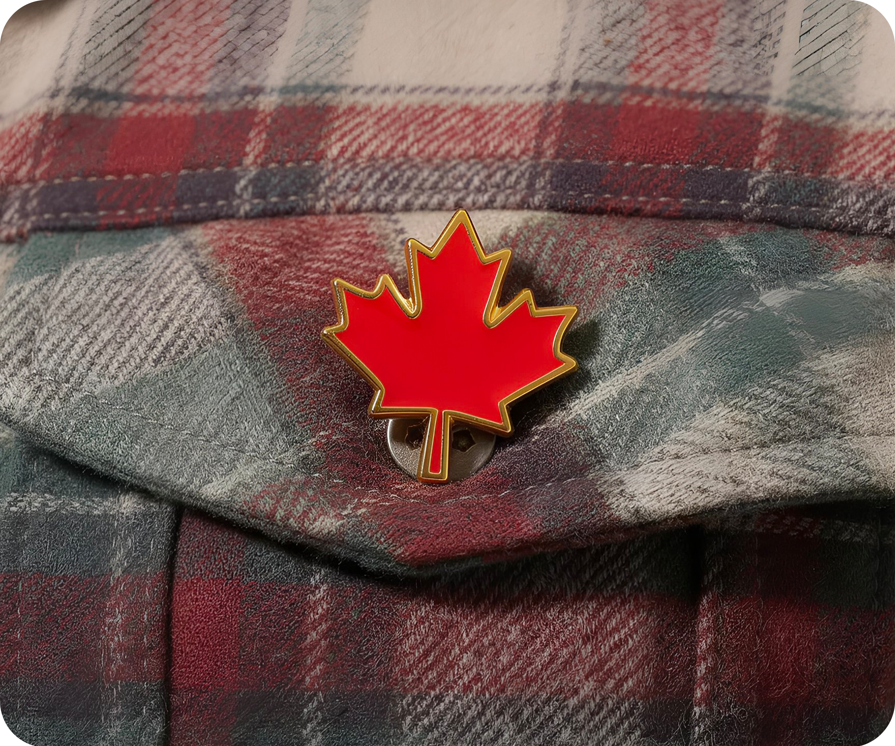 Pin con forma de hoja de arce canadiense