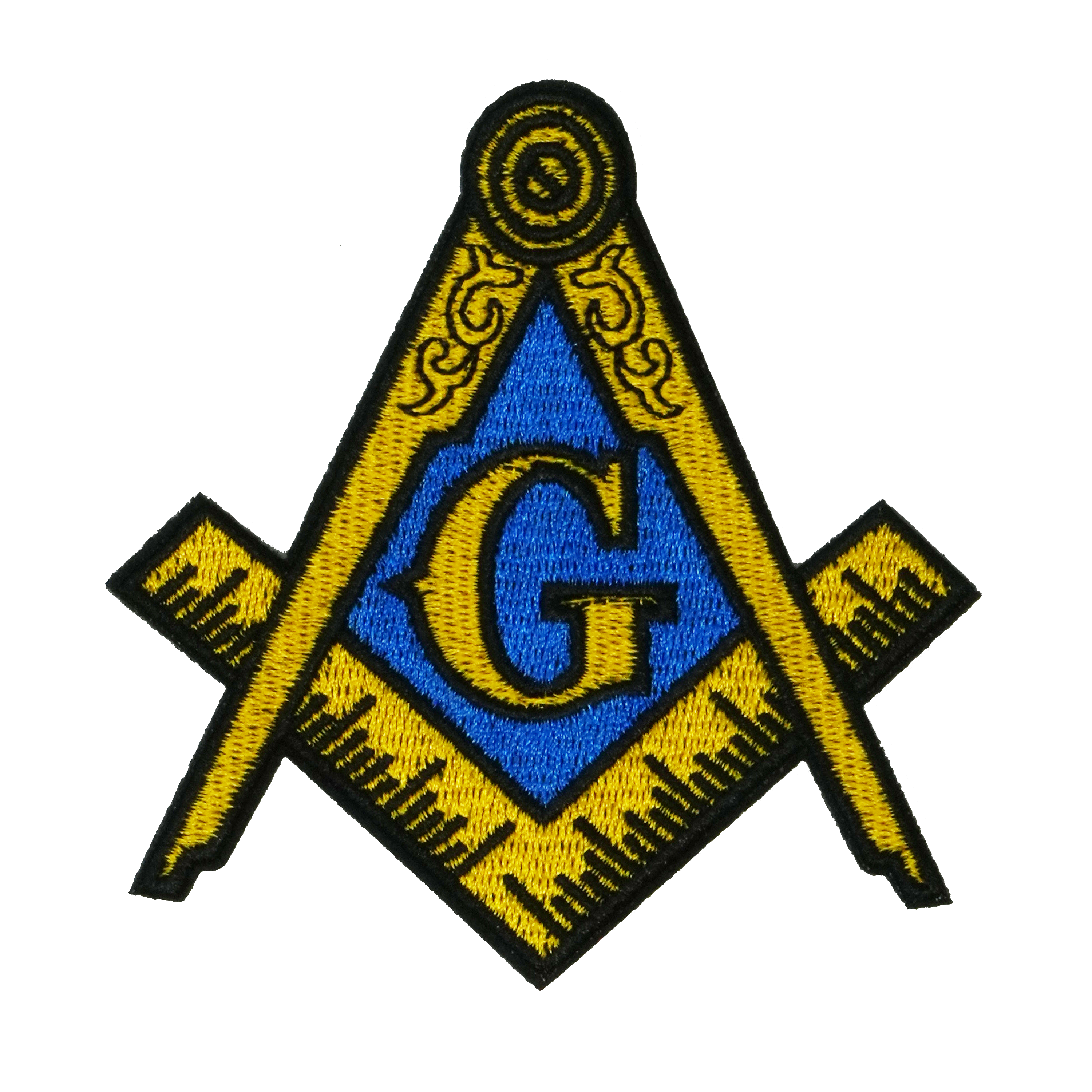 Free Masons Masonic Gold Patch Iron On (9 x 9cm)