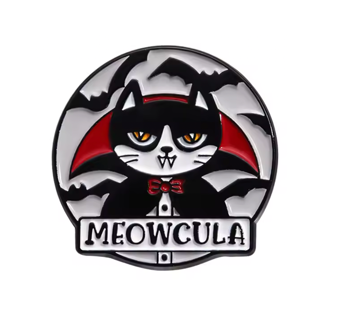 Meowcula Cat Pin Badge