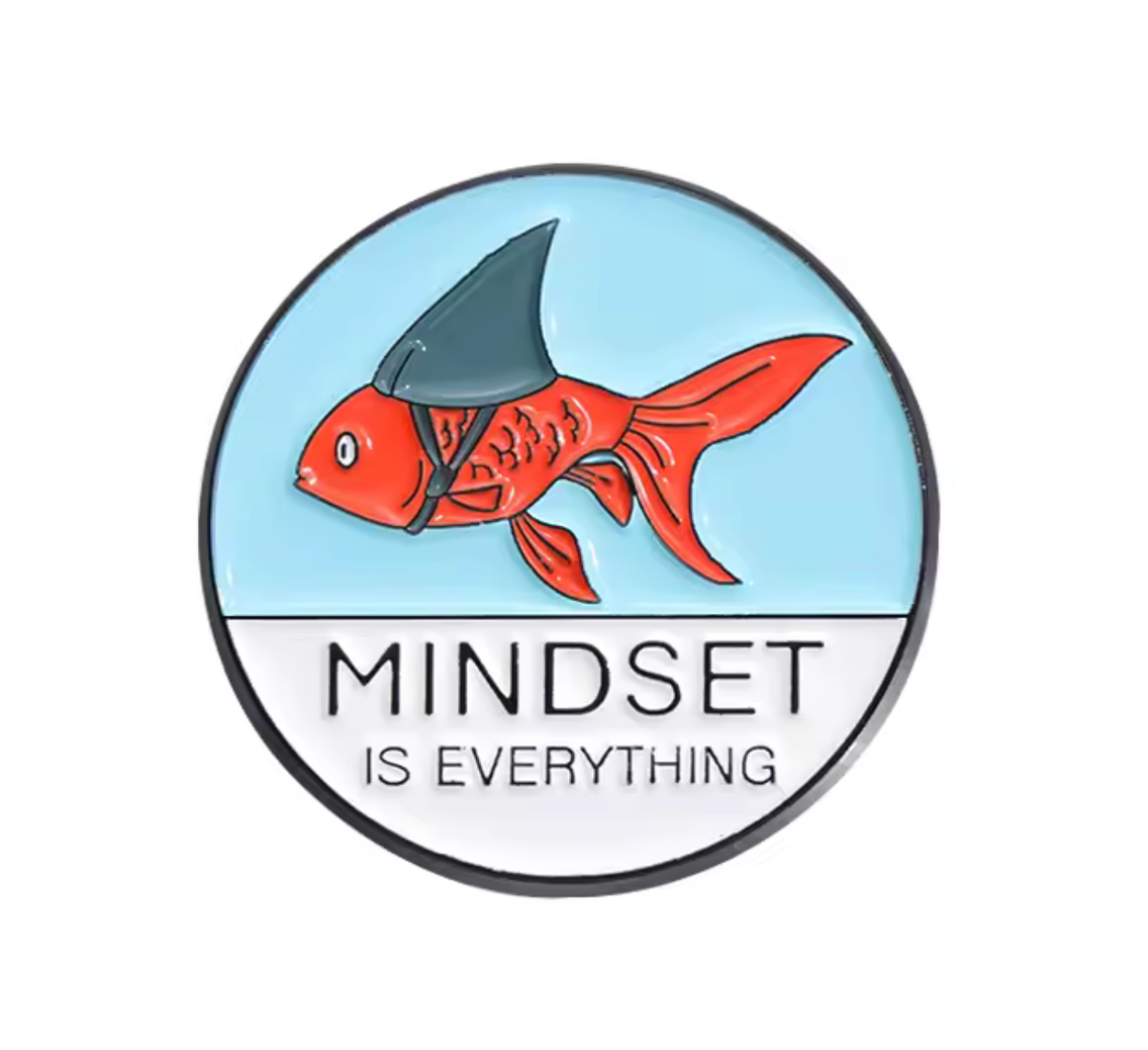 Mindset Goldfish Shark Pin Badge