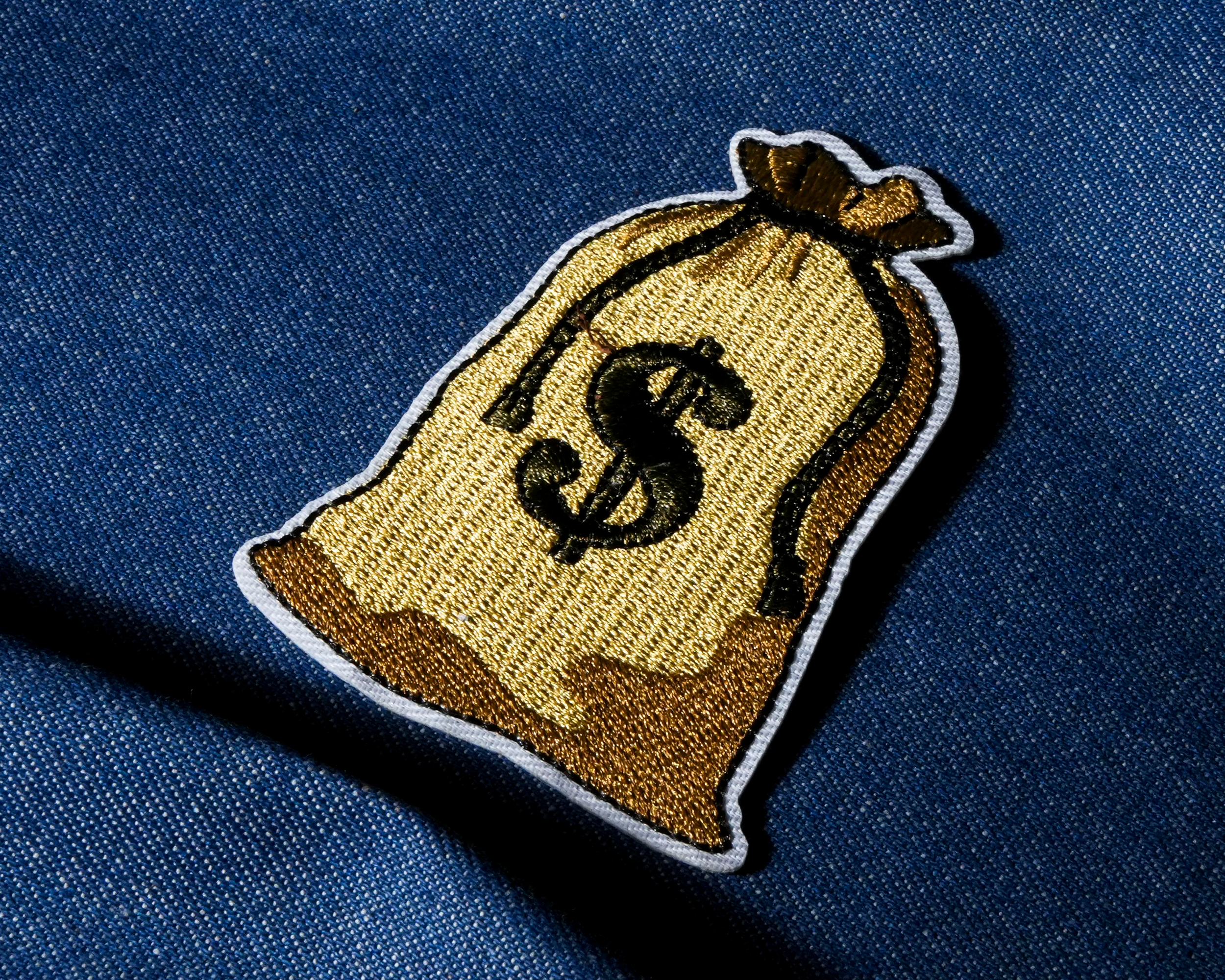 Money Sack Loot Dollar Patch Iron On (8x 5cm)