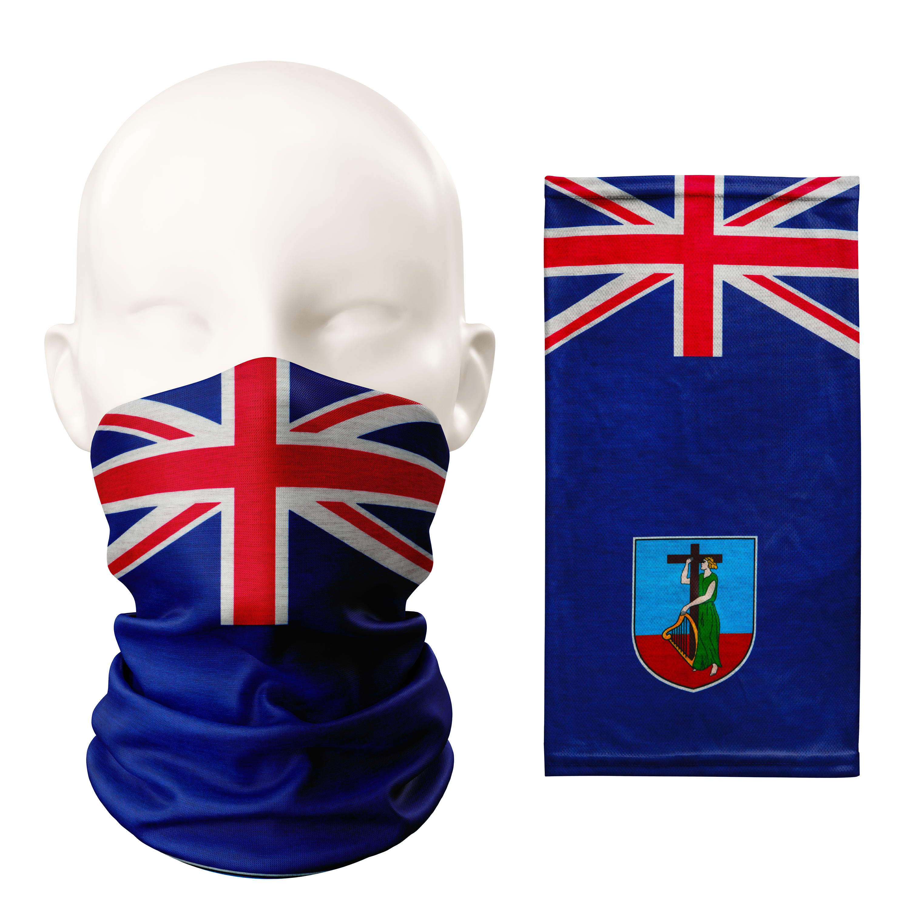 Montserrat Flag Snood – Breathable Mask Neck Gaiter Face Covering