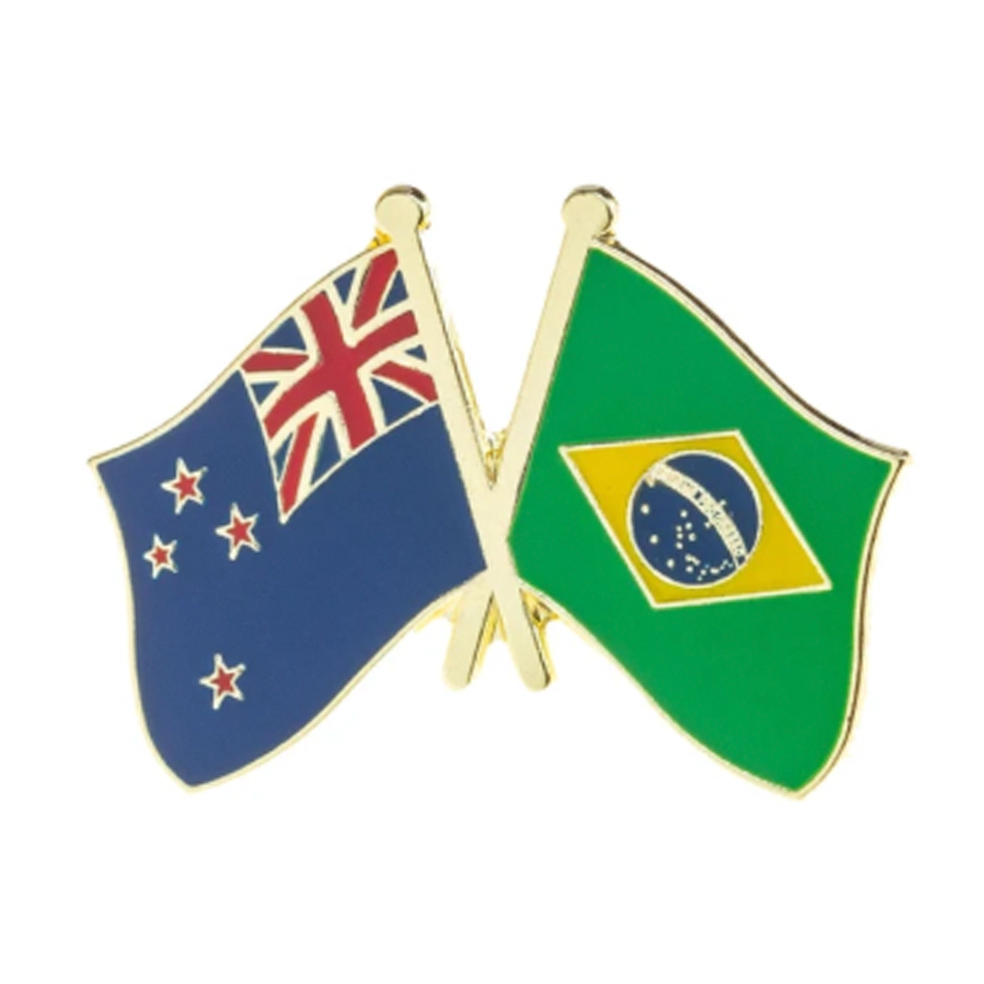 Pin de la amistad entre Nueva Zelanda y Brasil