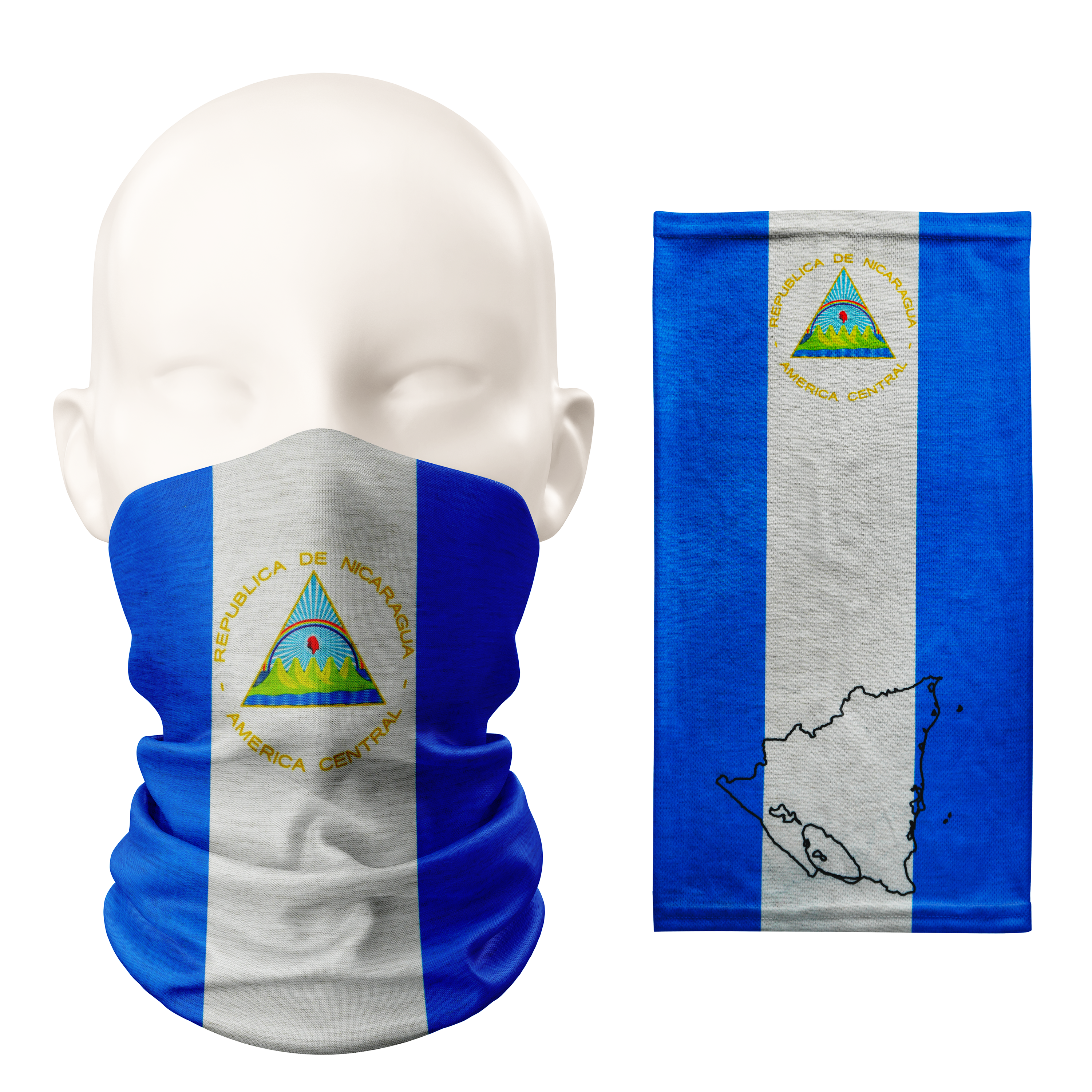 Nicaragua Flag Snood – Breathable Mask Neck Gaiter Face Covering
